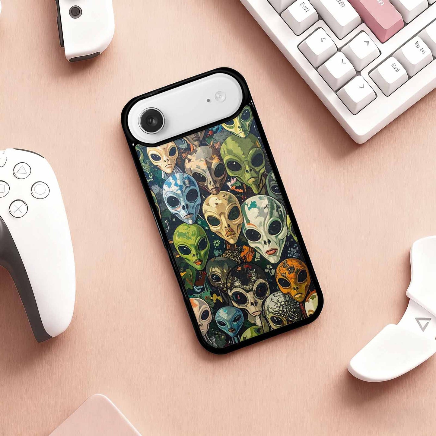 iPhone 17 Air Case — Aliens Camo Aliens Pattern Hundreds Alien, Custom Print Case Cover