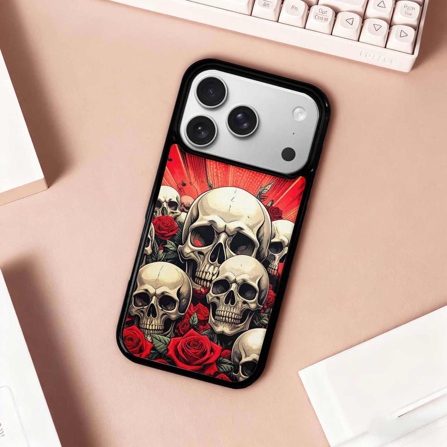 iPhone 17 Pro Case — Skull Dark Art Gothic Print Gothic, Custom Designed Case Cover