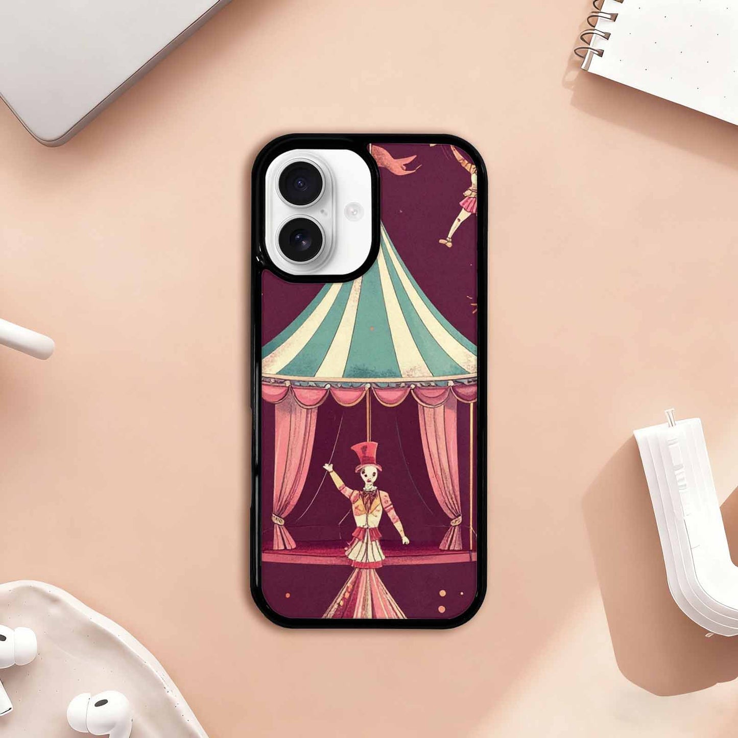 iPhone 17 Case — Vintage Circus Art Pattern Retro Vintage, Personalized Phone Case