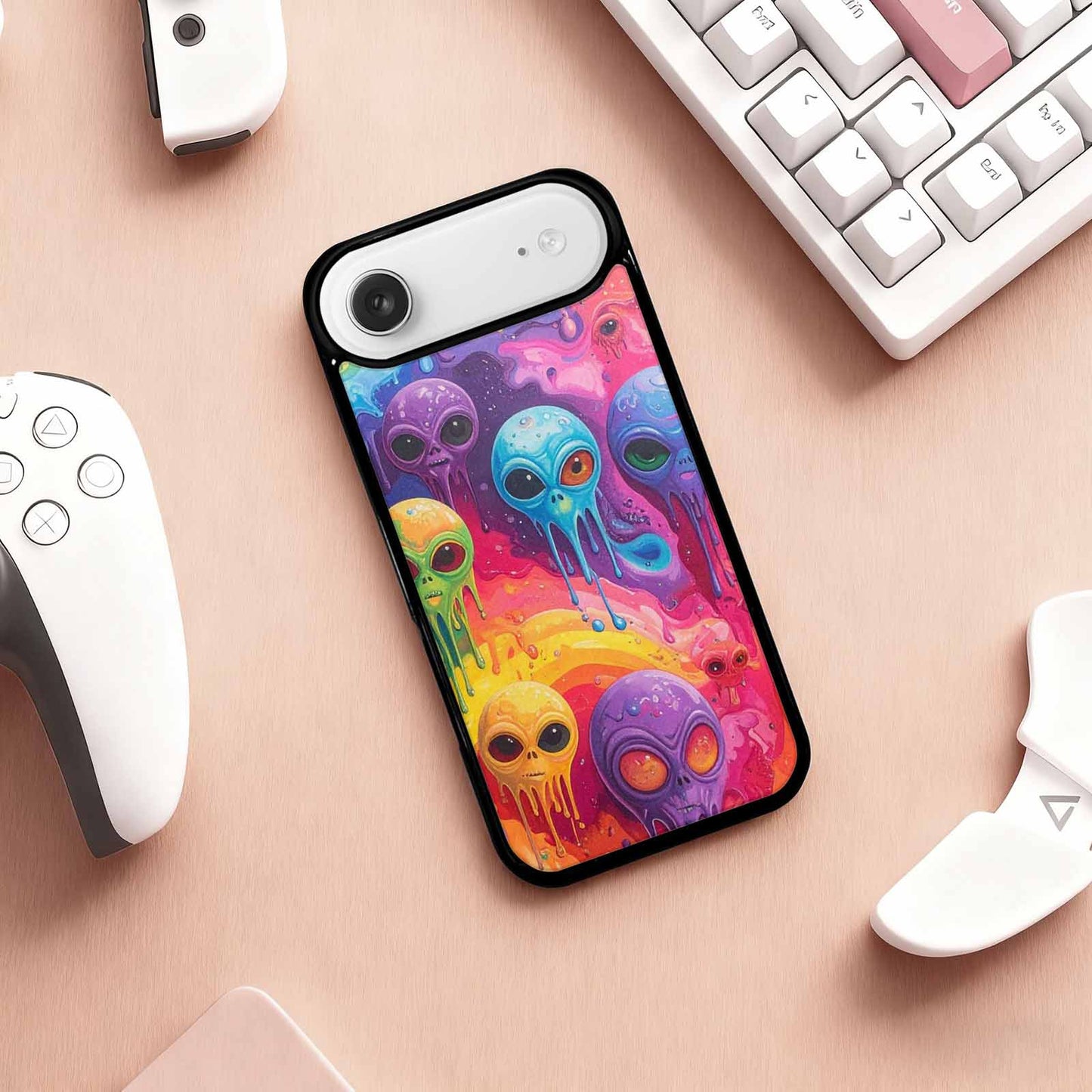iPhone 17 Air Case — Aliens Tie Dyemelting Aliens P Tie, Custom Printed Phone Case