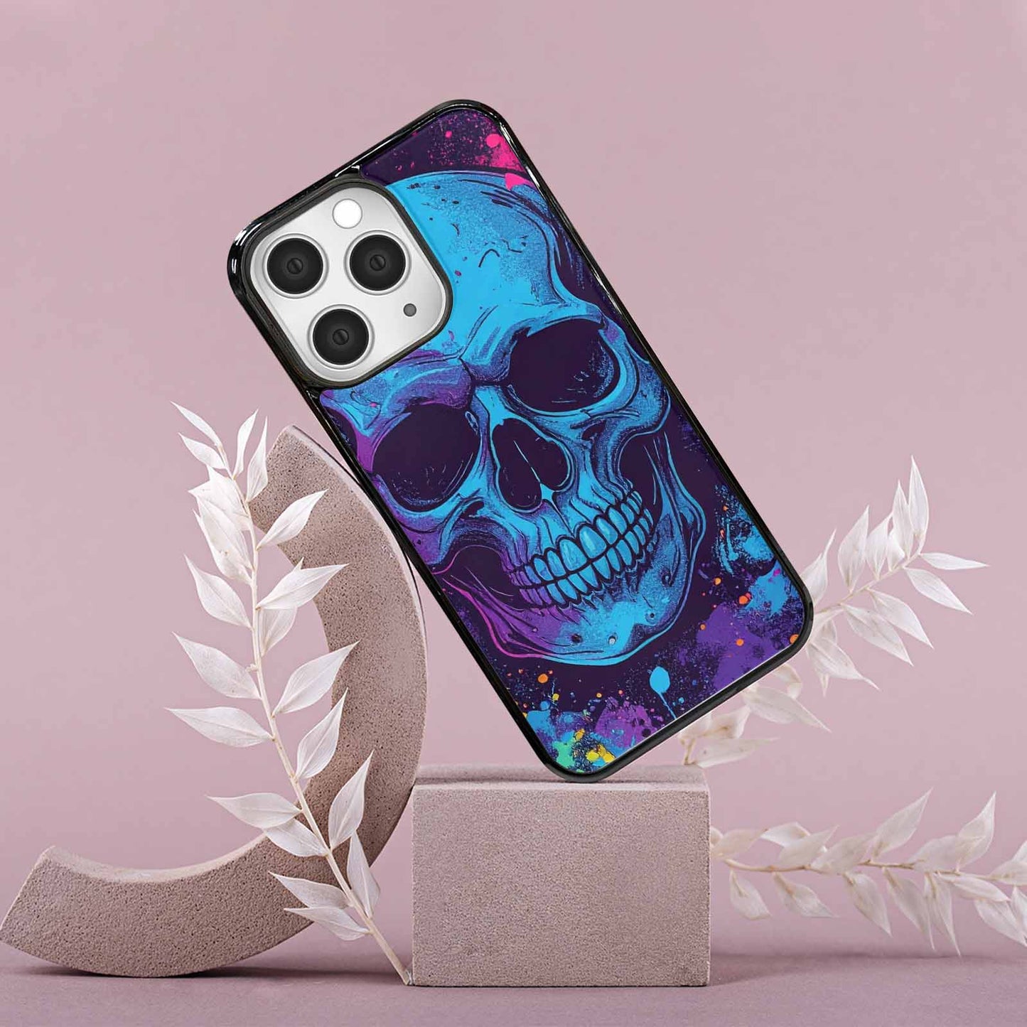 iPhone 15 Pro Max Case — Skulls Splatter Comic, Custom Made Phone Cover