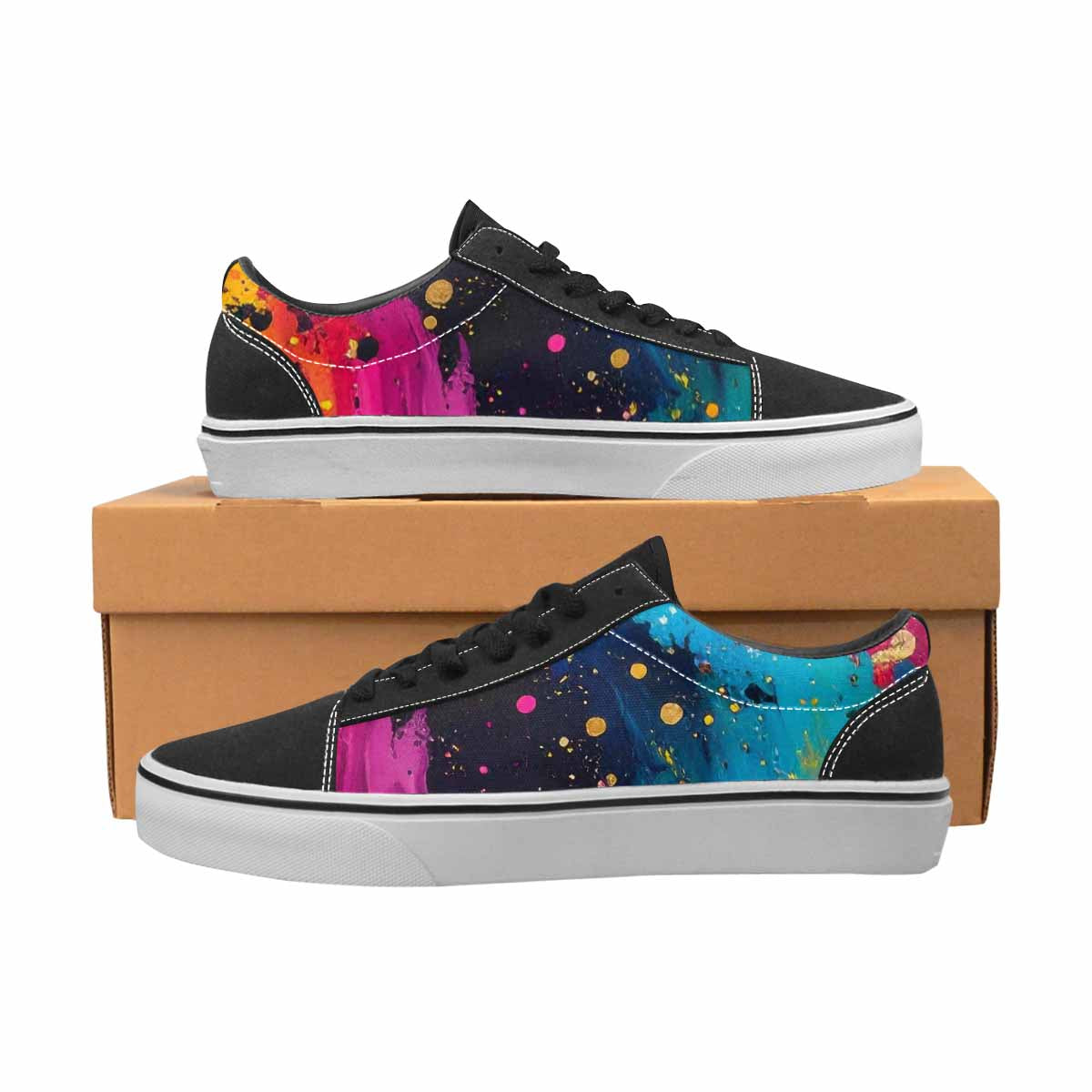 MEN'S Paint Splatter Canvas Lace-Up Aesthetic Custom Sneakers
