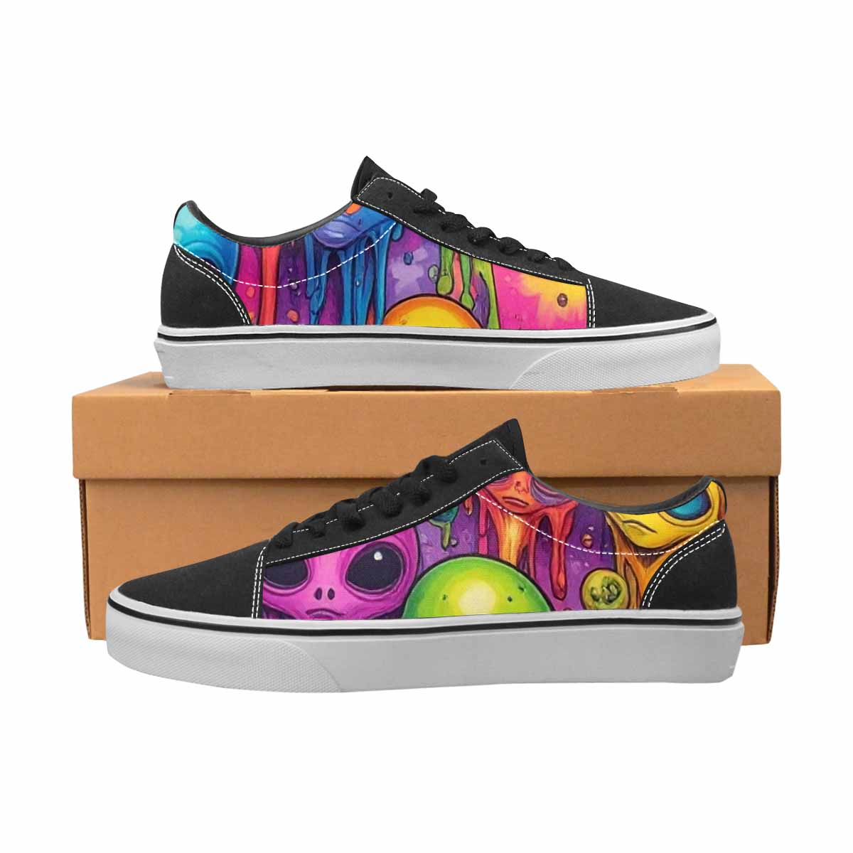 WOMEN'S Melting Aliens Lace-Up Canvas Dreamlike Custom Shoes