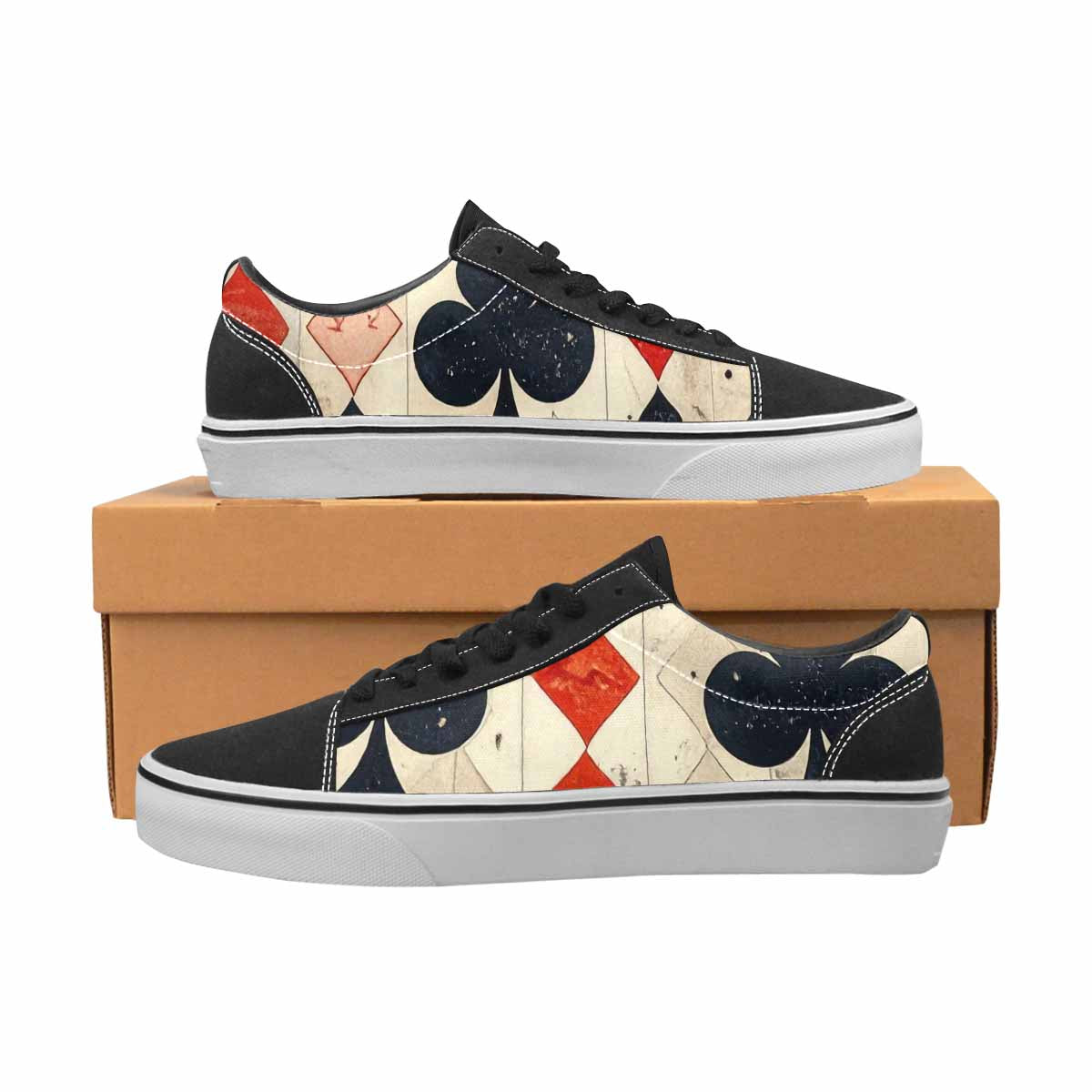 WOMEN'S Playing Card Suit Canvas Lace-Up Dark Academia Shoes