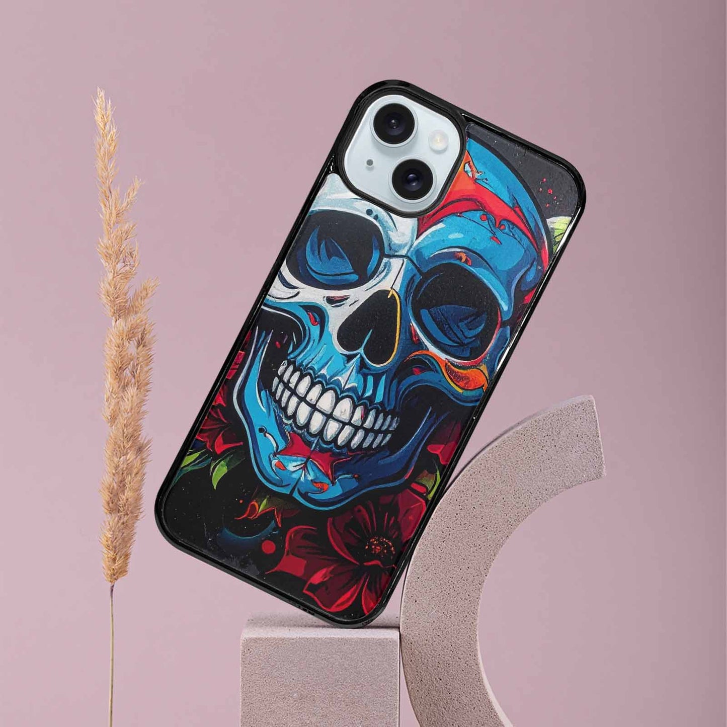 iPhone 15 Plus Case — Graffiti Skull Art Seamless Pattern Vibrant, Original Design Phone Case