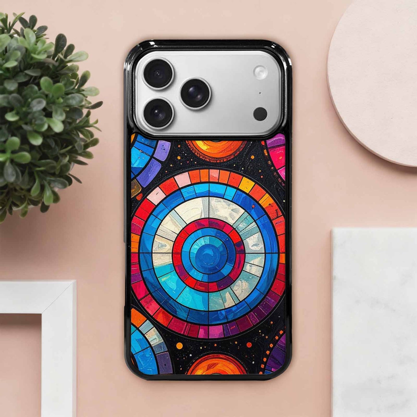 iPhone 17 Pro Max Case — Iridescent Fantasy Sun Original Art, Custom Designed Case Cover