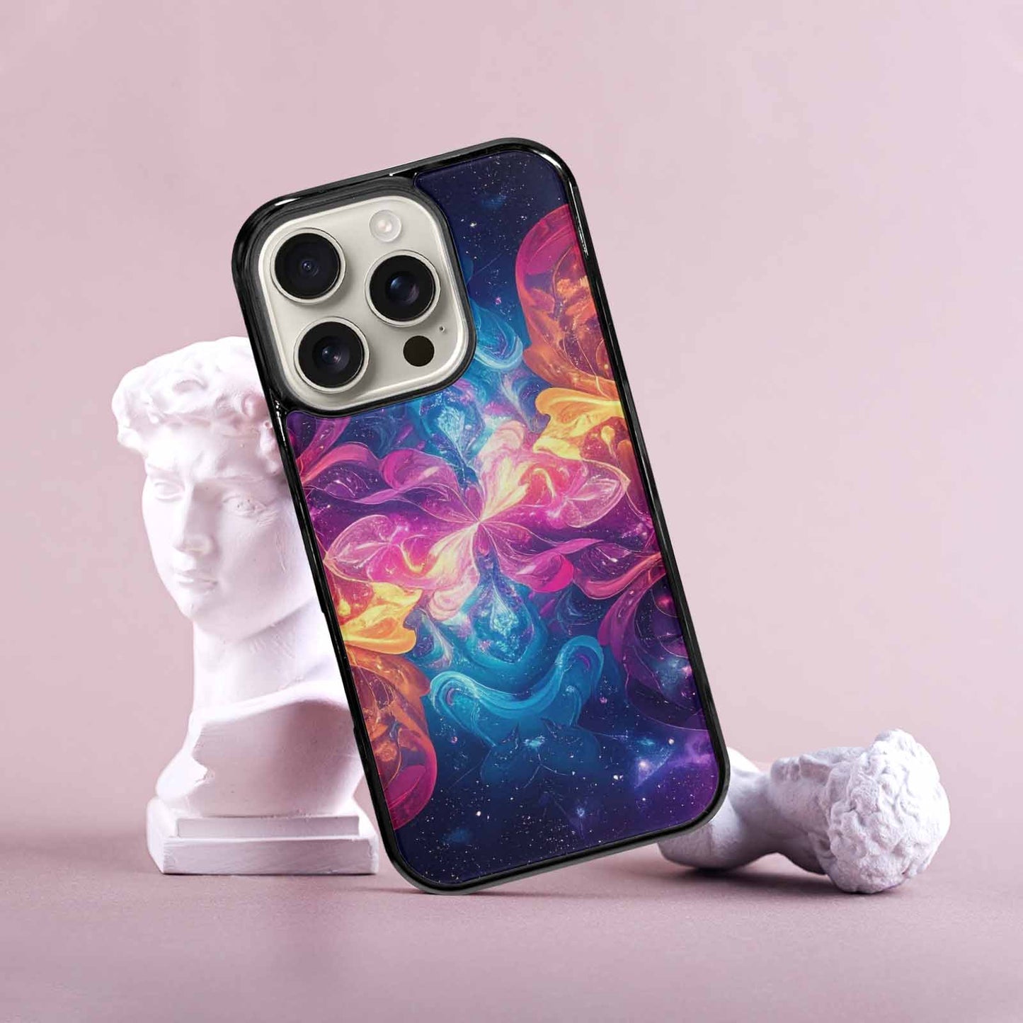 iPhone 16 Pro Case — Rose Galaxy Art Seamless Pattern Vibrant, Custom Designed Case Cover