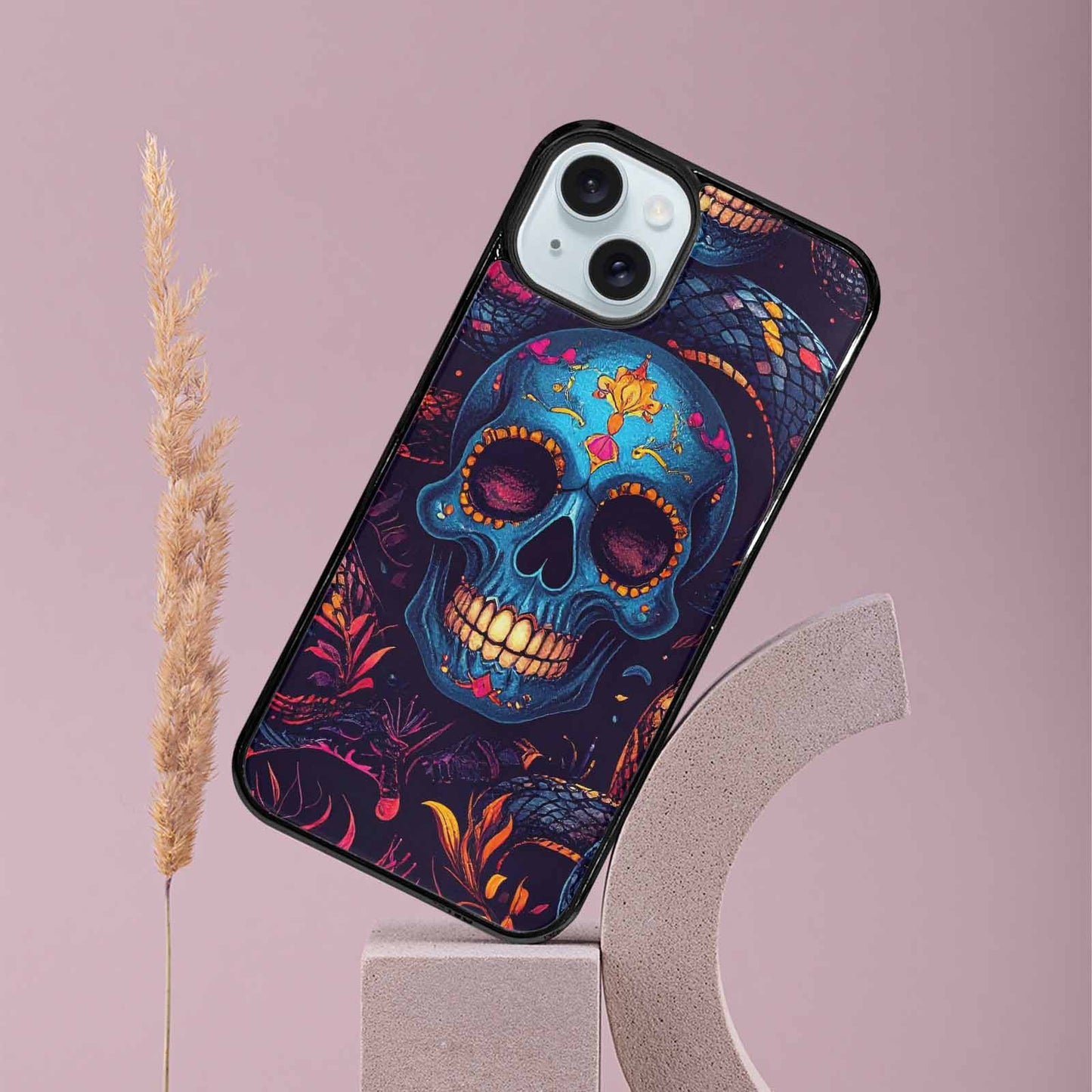 iPhone 15 Plus Case — Snake Skulls Print Custom, Customized Protective Case