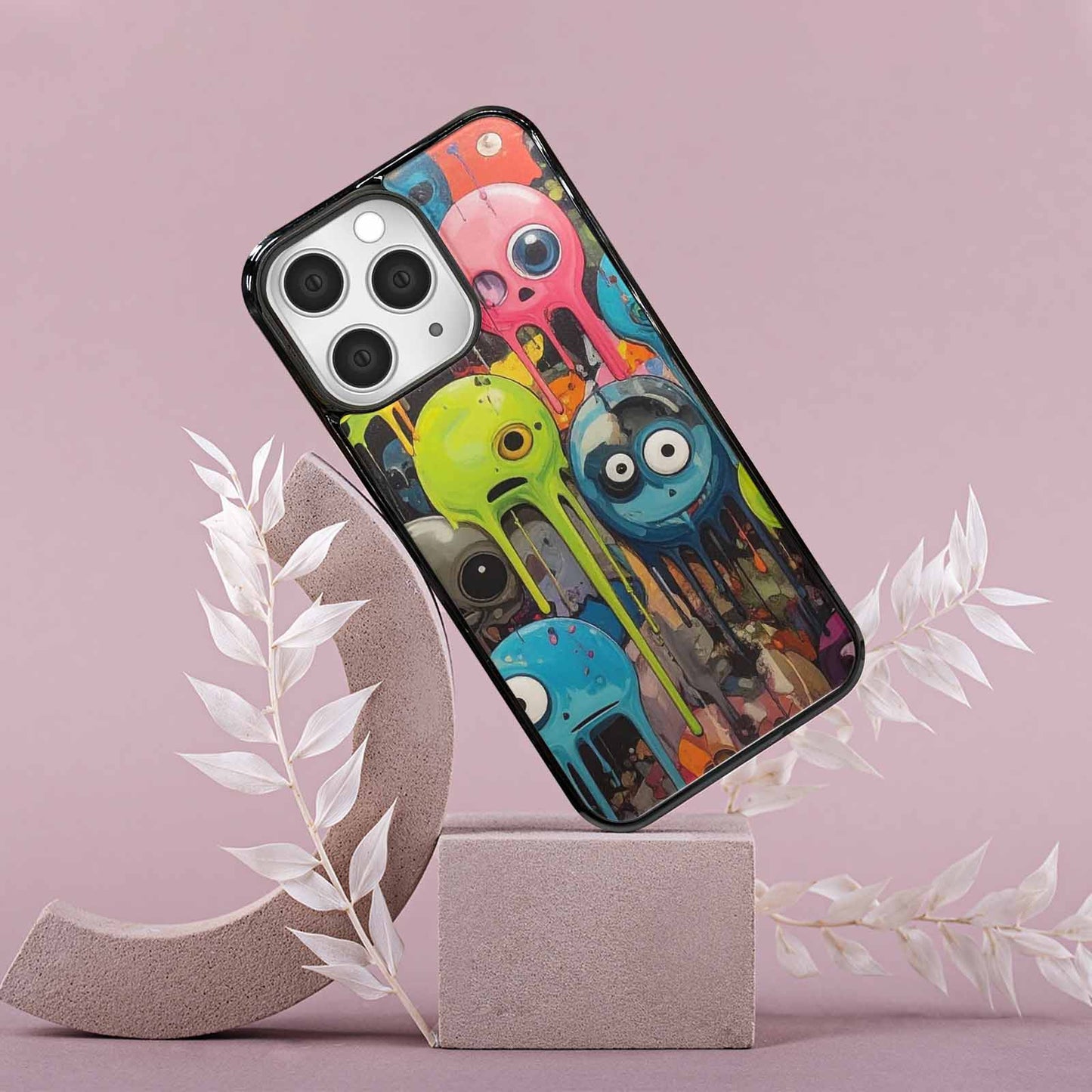 iPhone 15 Pro Max Case — Aliens Camomelting Aliens Patt Fgd, Custom Printed Phone Case