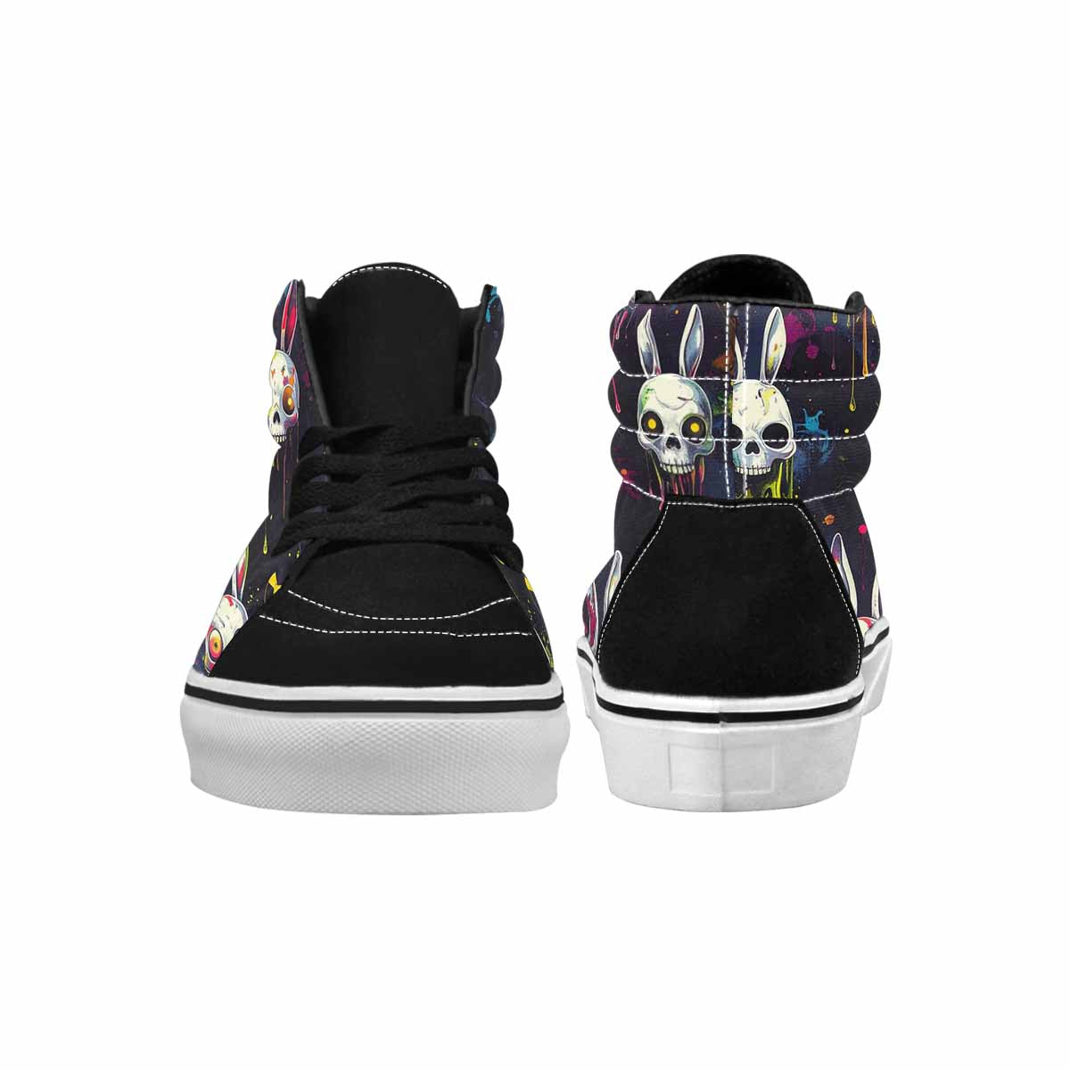 MEN'S Radioactive Ghost Bunny Skull High Top Canvas Dreamcore Custom Shoes