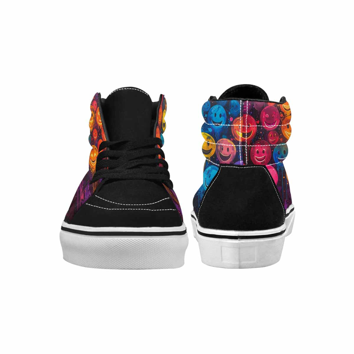 MEN'S Smiley Faces × Glow High Top Canvas Surreal Shoes