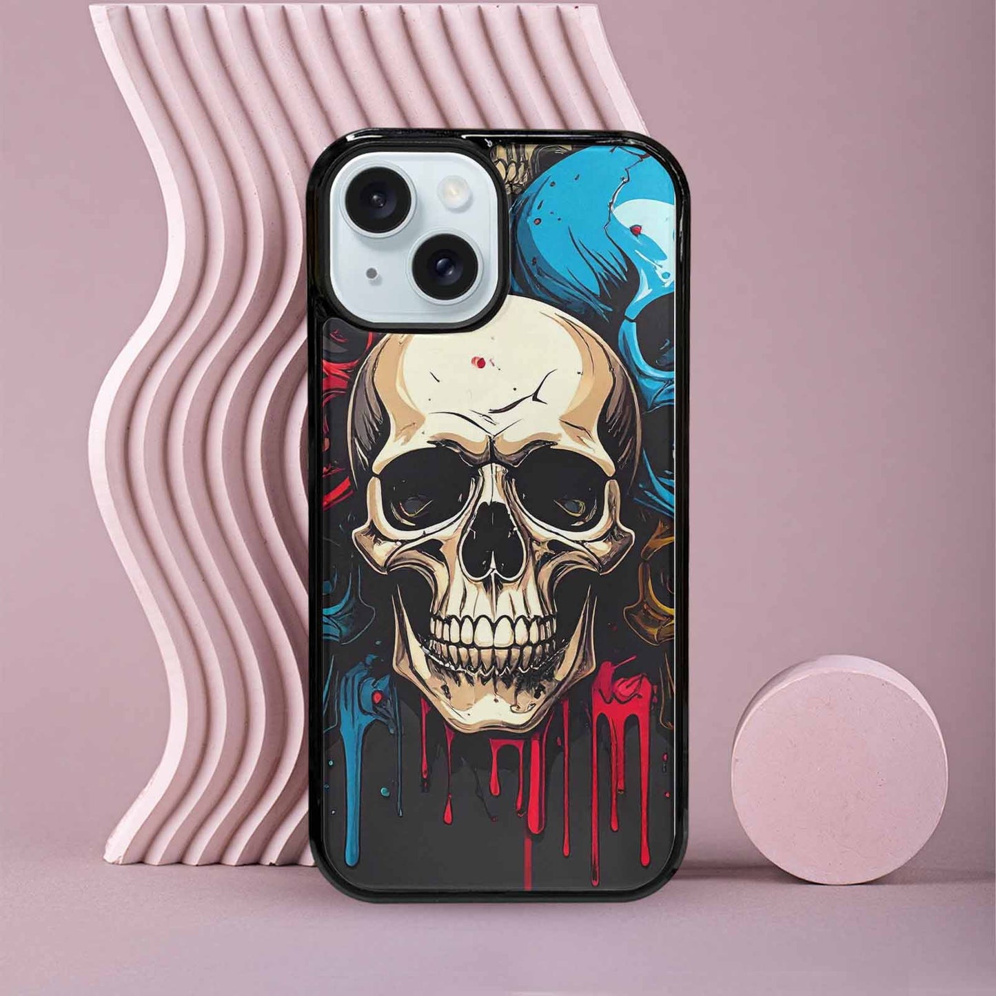 iPhone 15 Case — Many Of Skulls Collage Overlapping Art, Custom Made Phone Cover