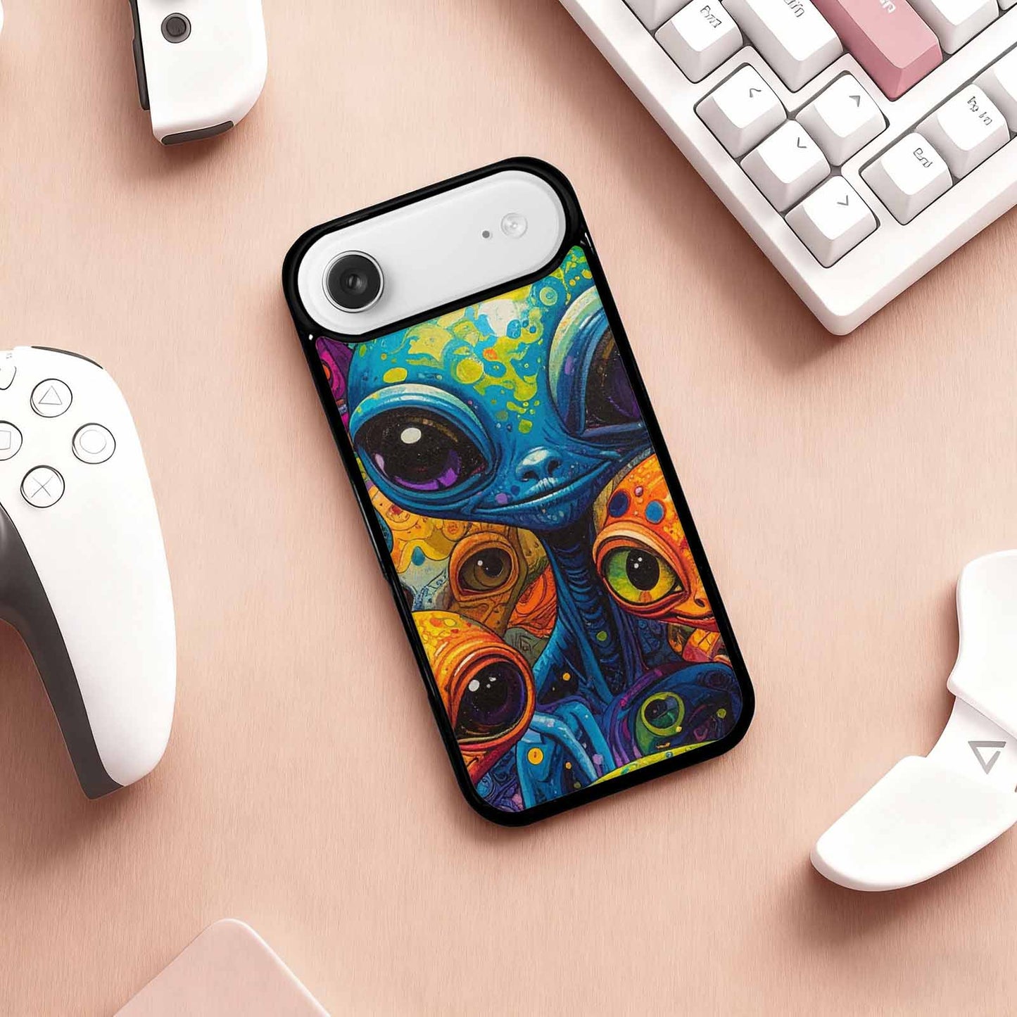 iPhone 17 Air Case — Cartoon Alien Characters Alien Scifi, Custom Print Case Cover