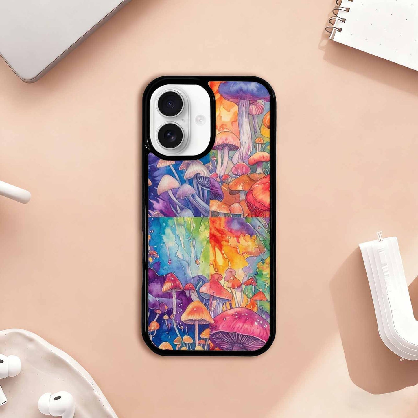 iPhone 17 Case — Mushrooms Tie Dyemushrooms Pat Tie Dye, Custom Phone Case