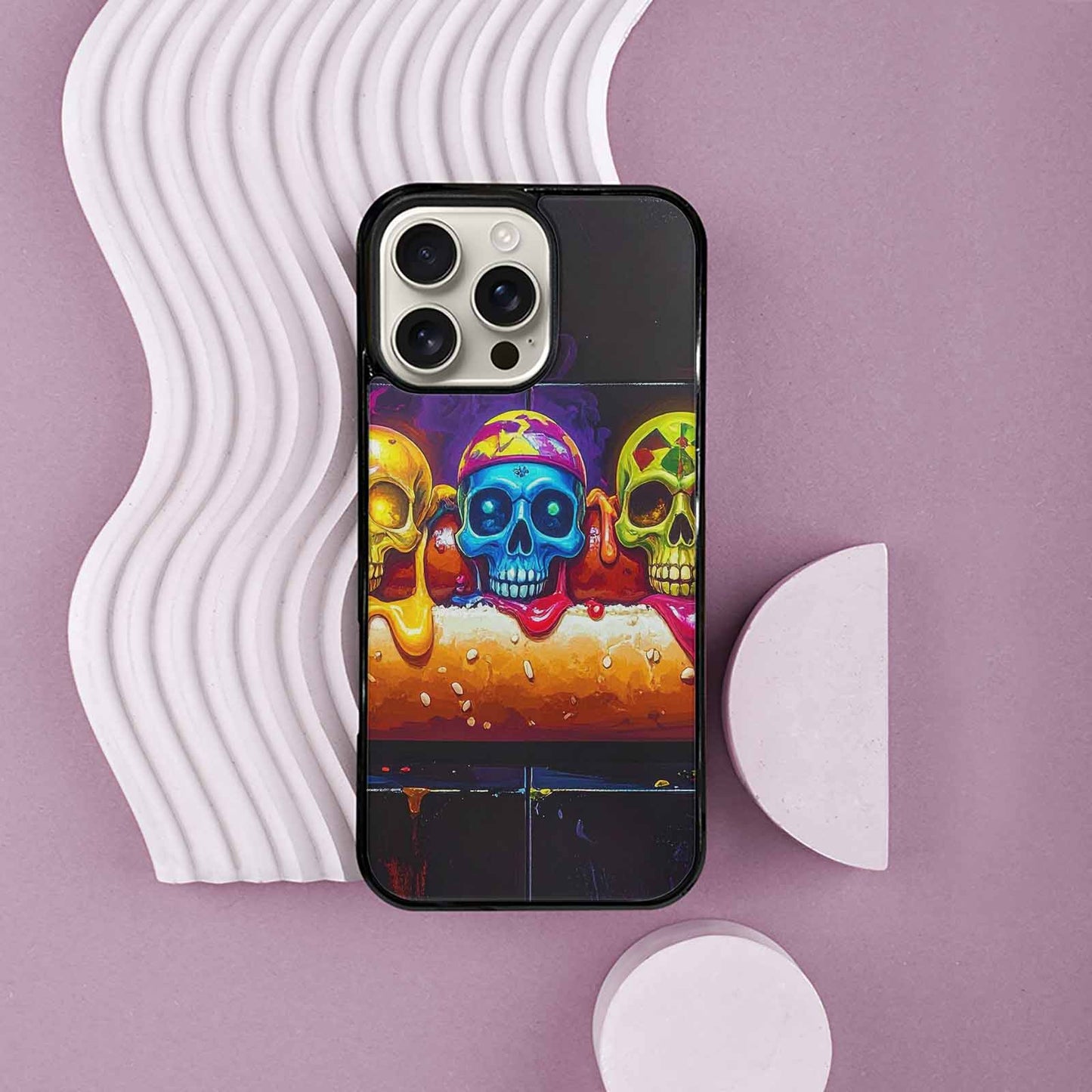 iPhone 16 Pro Max Case — Toxic Skeleton Hot Dog Eye Small, Custom Phone Case