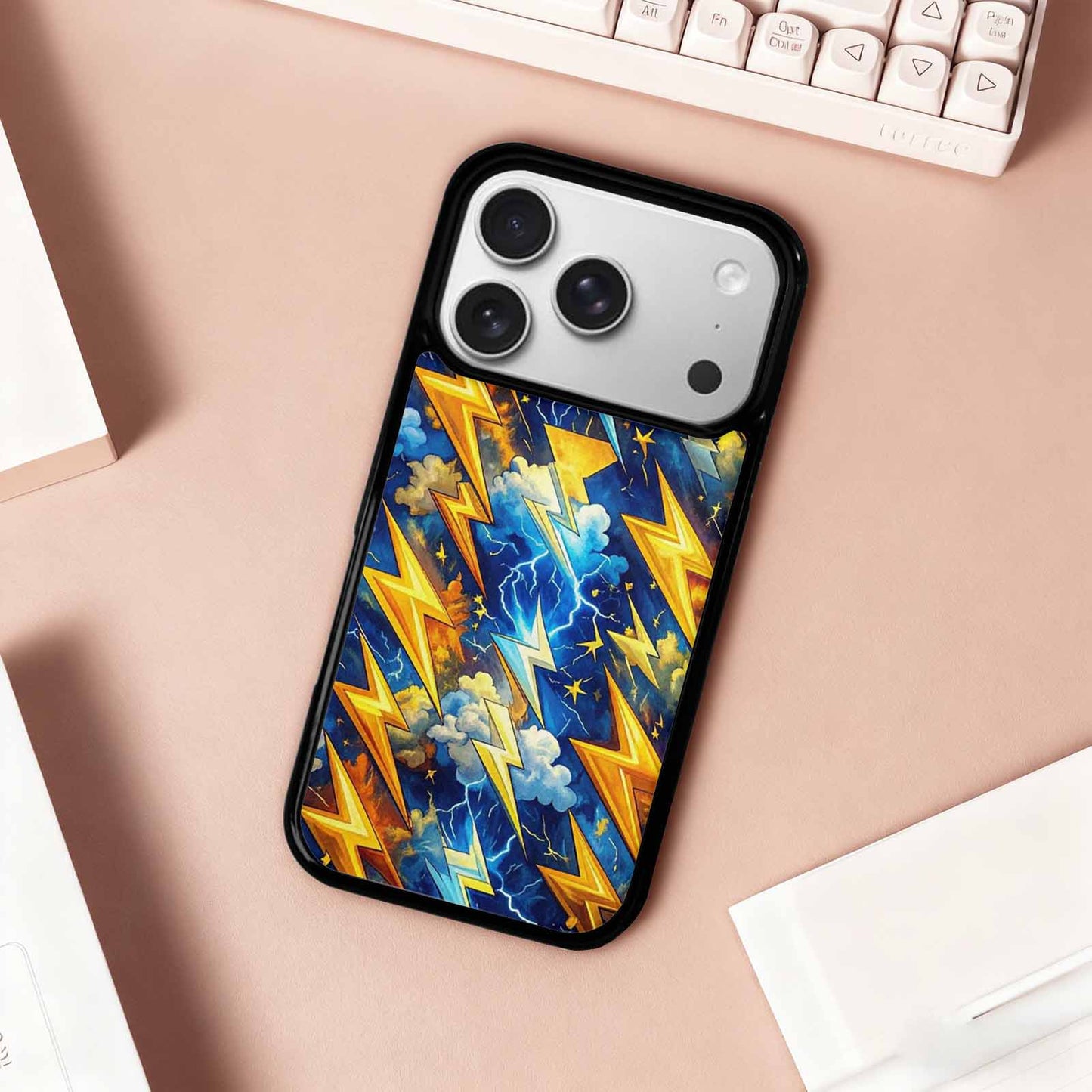 iPhone 17 Pro Case — Small Lightning Bolt Randomly Varying Original, Customized Protective Case