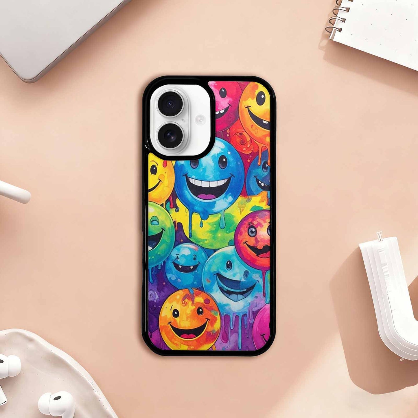 iPhone 17 Case — Smiley Facessmiley Faces Tie Original Art, Unique Phone Case Design