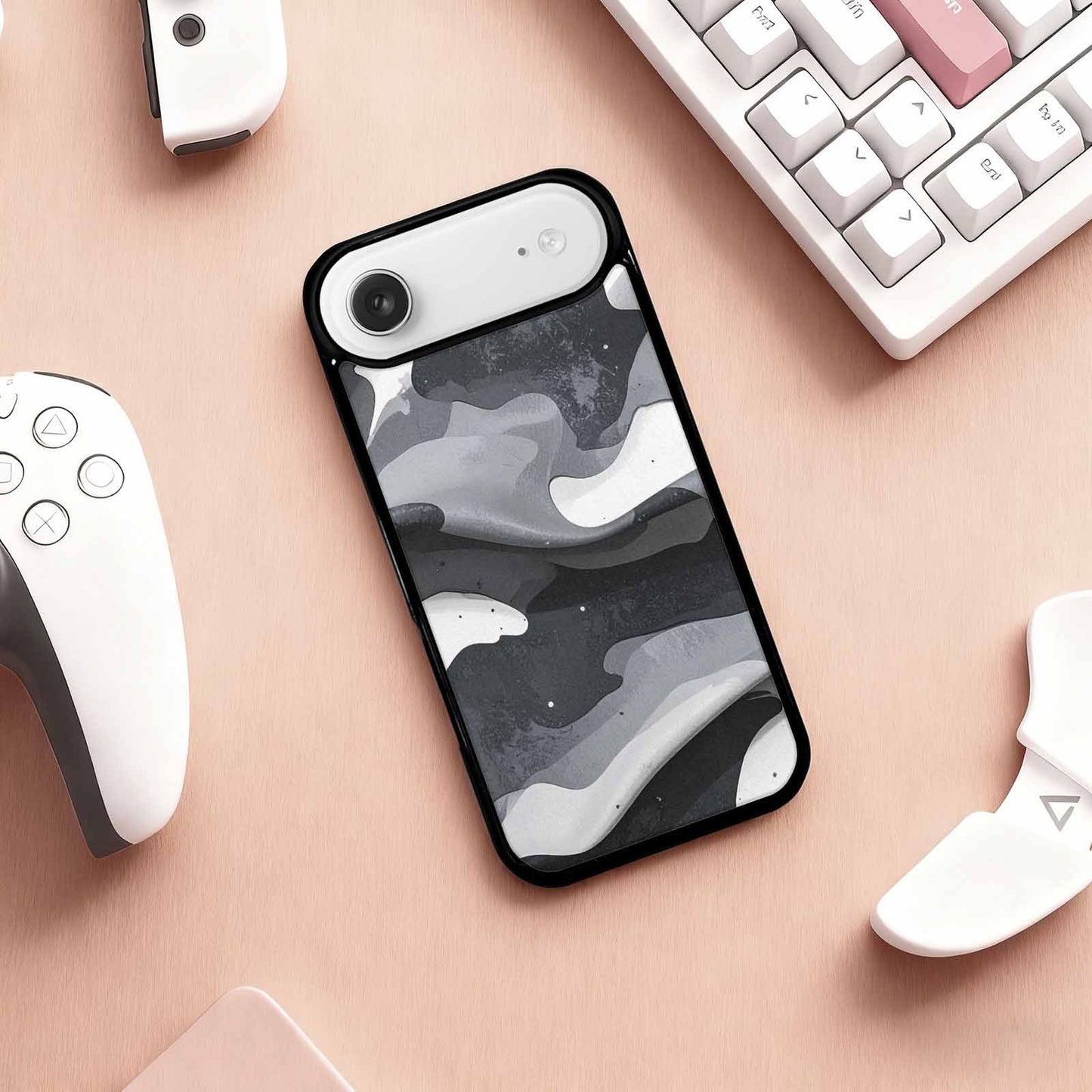 iPhone 17 Air Case — Grey Camo Print Camo, Custom Designed Case Cover
