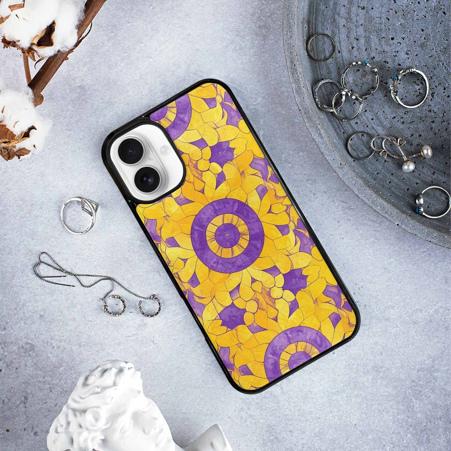 iPhone 16 Plus Case — Intersex Flag Color Theme Small Rainbow, Custom Made Phone Cover