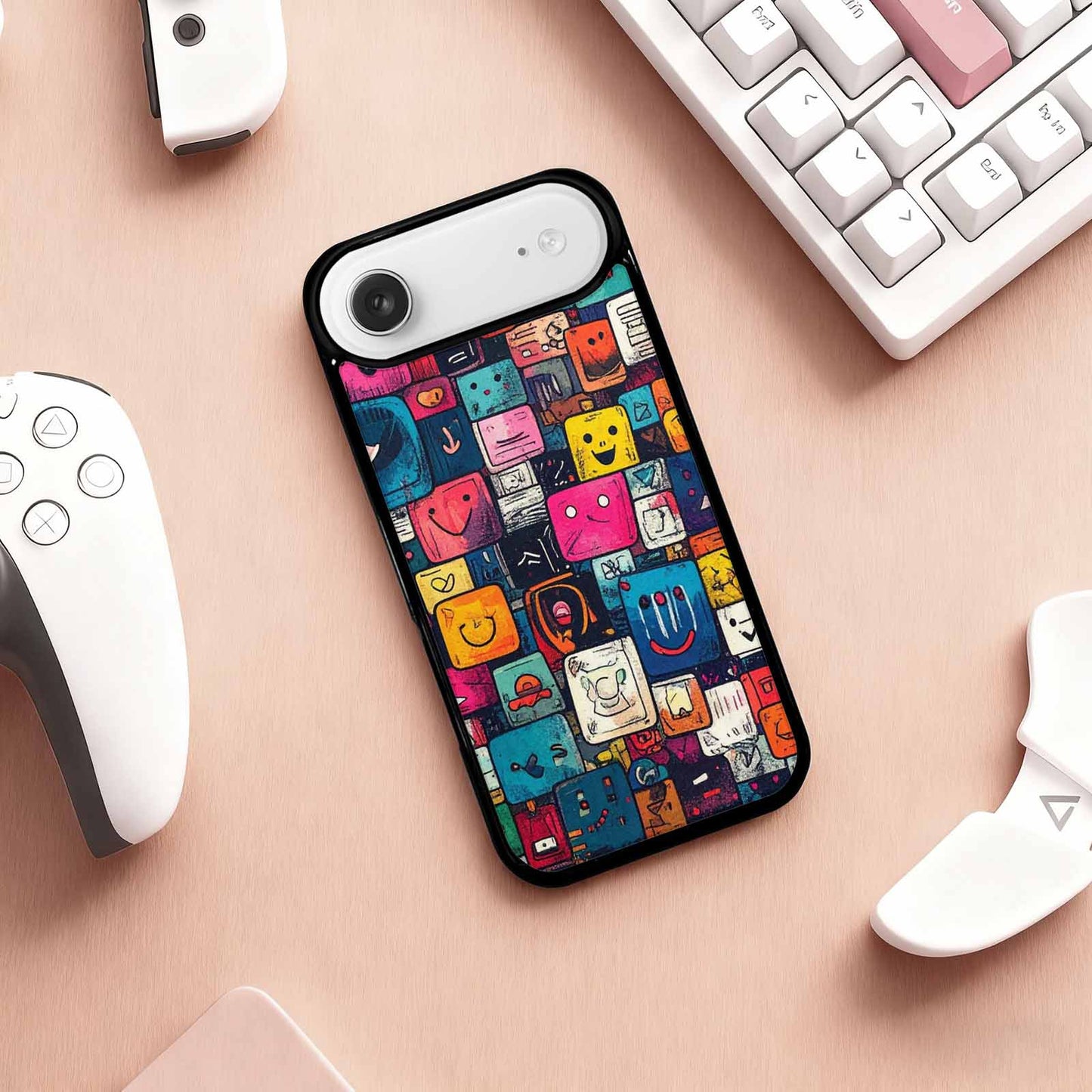 iPhone 17 Air Case — Hand Drawn Icon Doodle Pattern Original, Custom Designed Case Cover