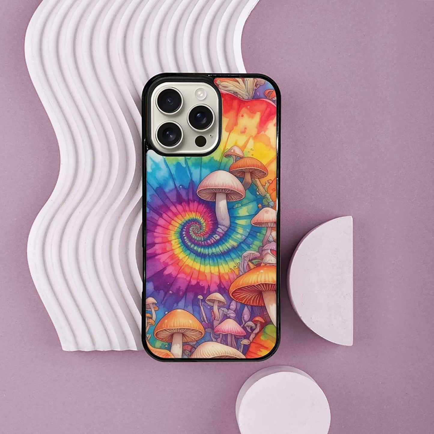 iPhone 16 Pro Max Case — Mushrooms Tie Dyemushrooms Pat 3w3, Original Design Phone Case