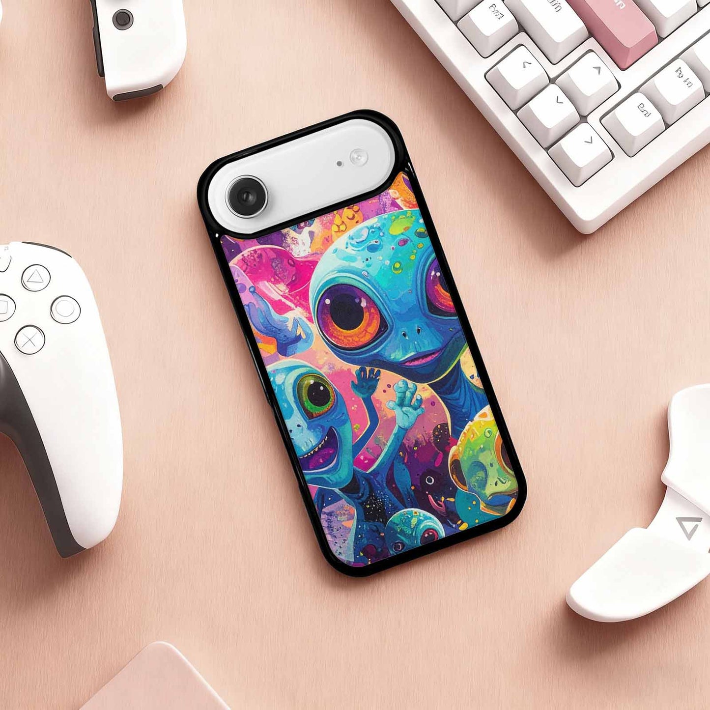 iPhone 17 Air Case — Cartoon Alien Characters Alien Scifi, Custom Art Phone Cover