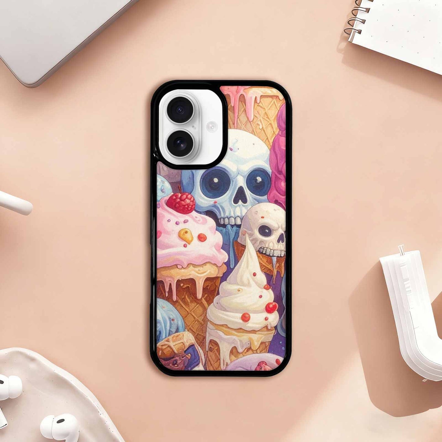 iPhone 17 Case — Ice Cream Monsters Skullsmelti Gothic Skulls, Personalized Phone Case
