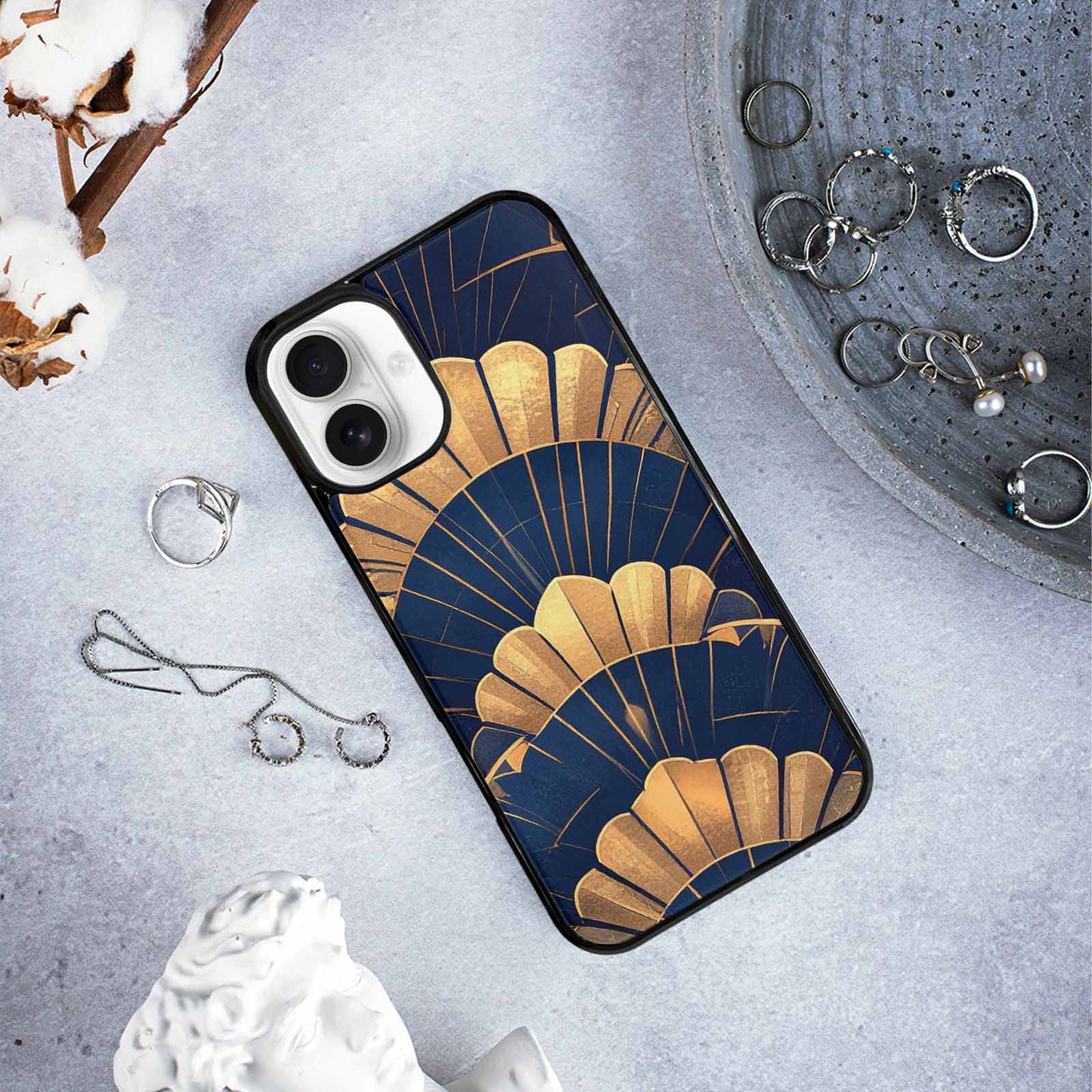 iPhone 16 Plus Case — Art Deco Illustration Pattern, Customized Protective Case