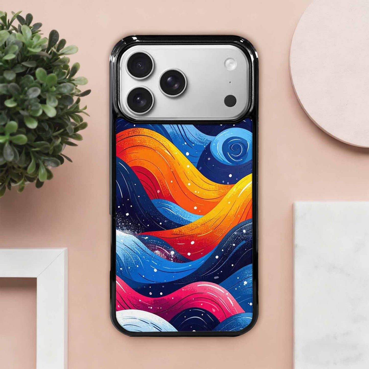 iPhone 17 Pro Max Case — Glossy Winter Wave Cartoon Cute, Custom Art Phone Cover