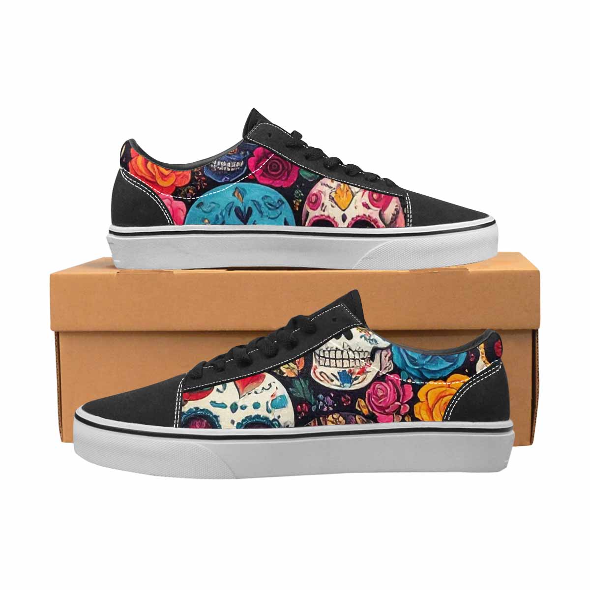 MEN'S Skull Canvas Lace-Up Cottagecore Custom Shoes