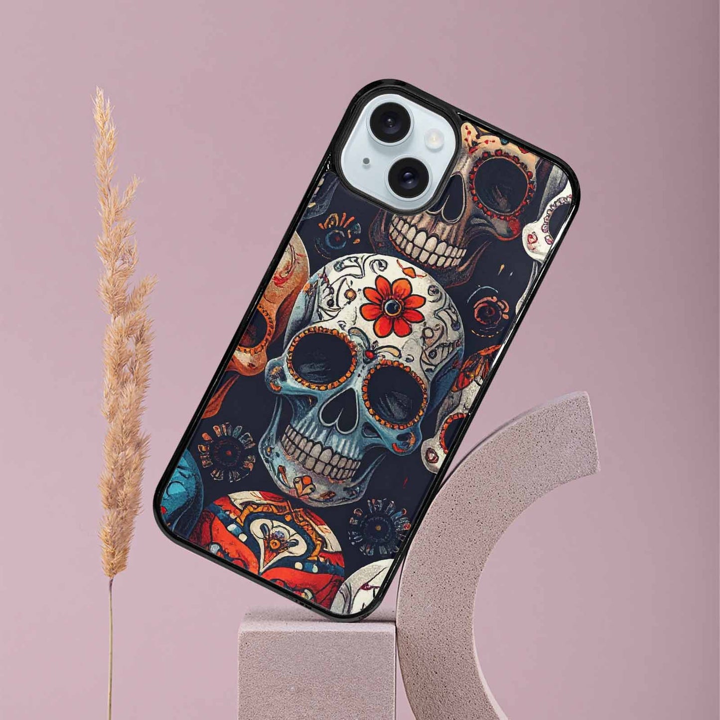 iPhone 15 Plus Case — Skull Waves, Custom Designed Case Cover