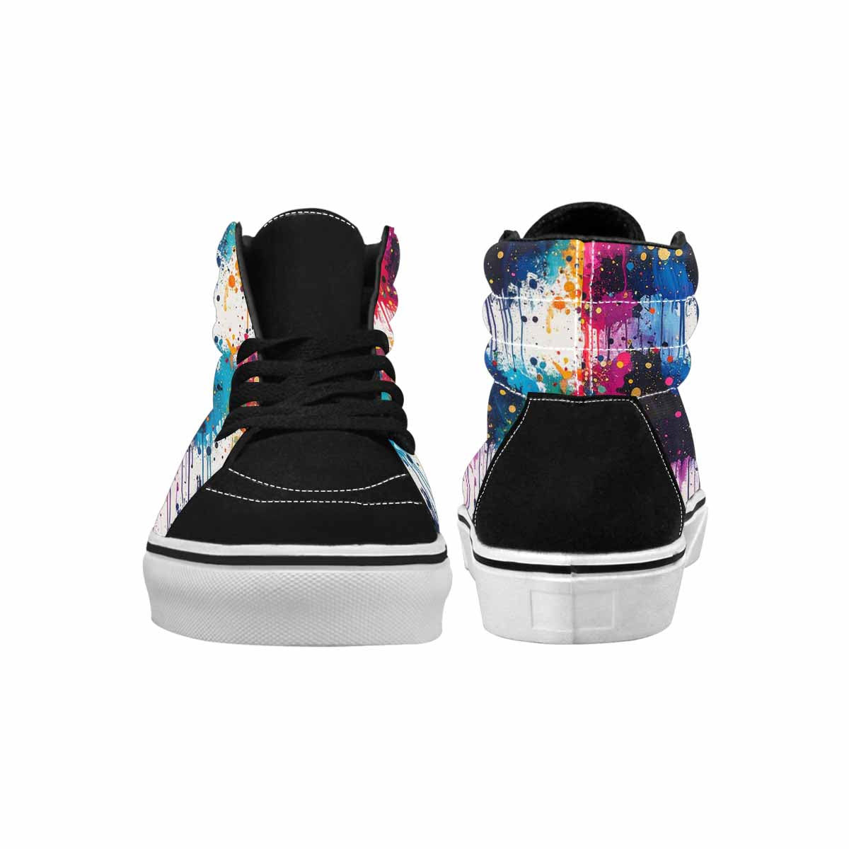 WOMEN'S Paint Splatter High Top Canvas Grunge Shoes