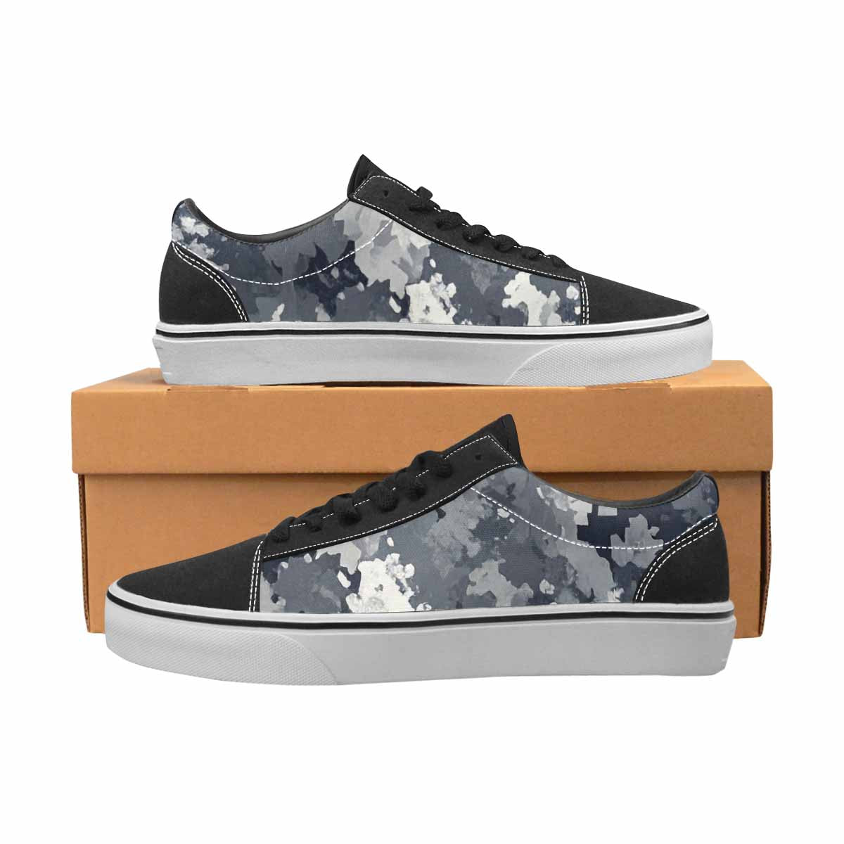 MEN'S Military Camouflage Blotch Canvas Lace-Up Vibrant Chaos Custom Sneakers