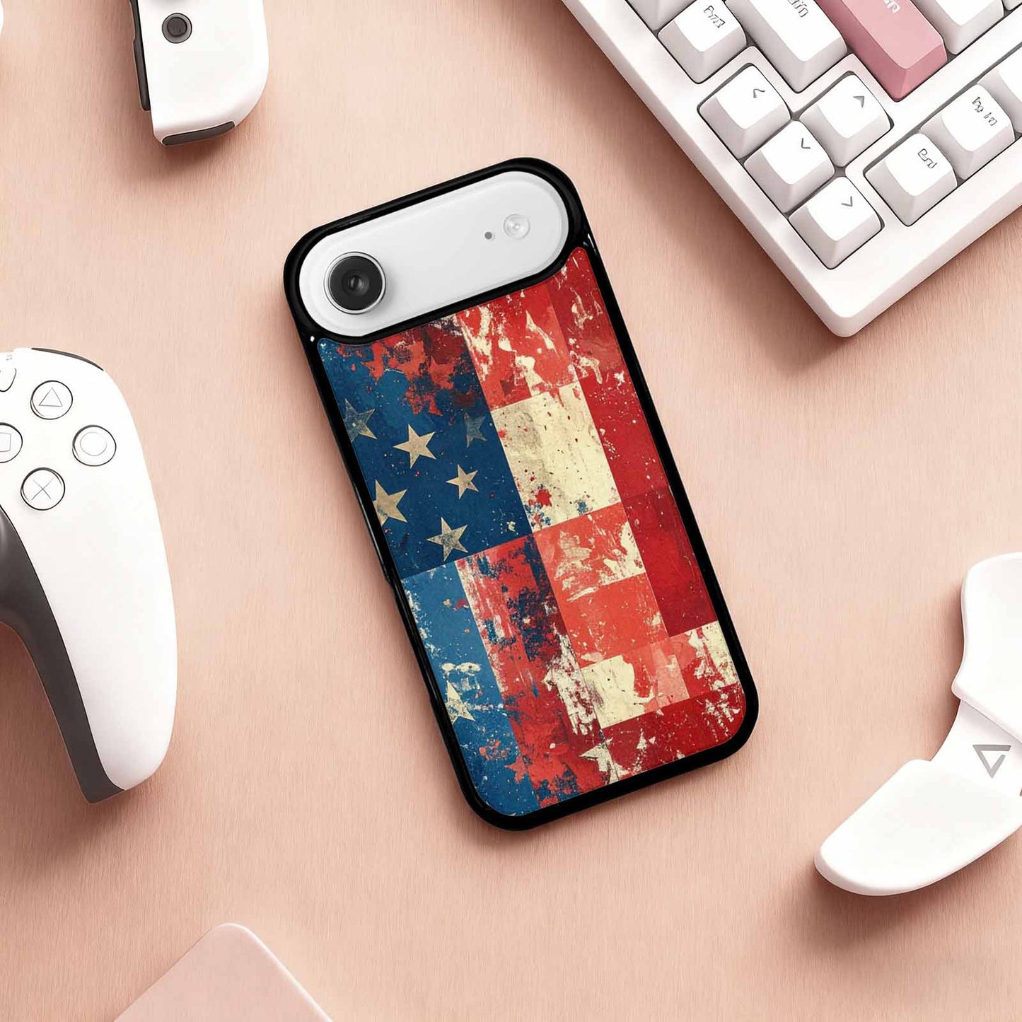 iPhone 17 Air Case — Small American Flag Stars And Galaxy, Personalized Phone Case