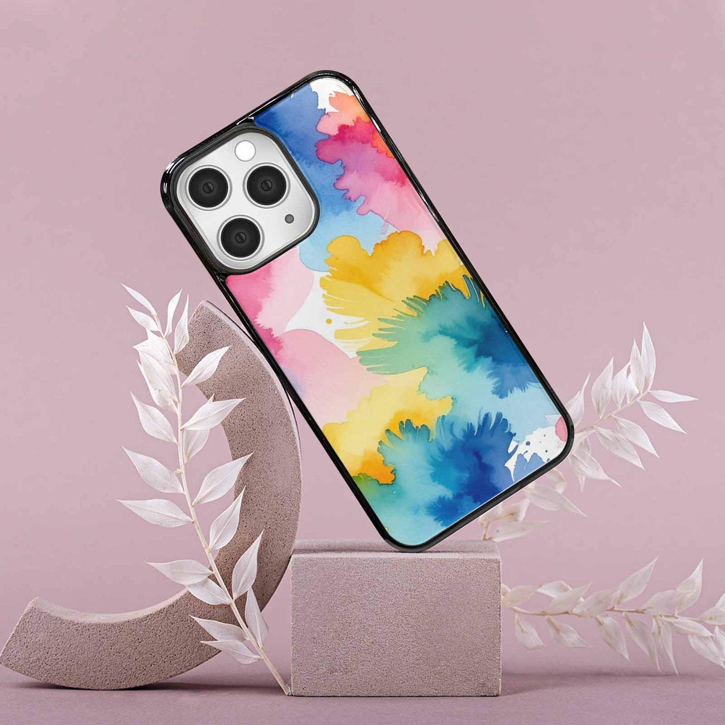 iPhone 15 Pro Max Case — Trans Strong Watercolor Seamless Pattern Vibrant, Custom Printed Phone Case