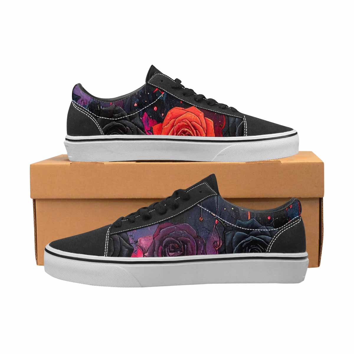 WOMEN'S Gothic Rose Lace-Up Canvas Surreal Custom Shoes