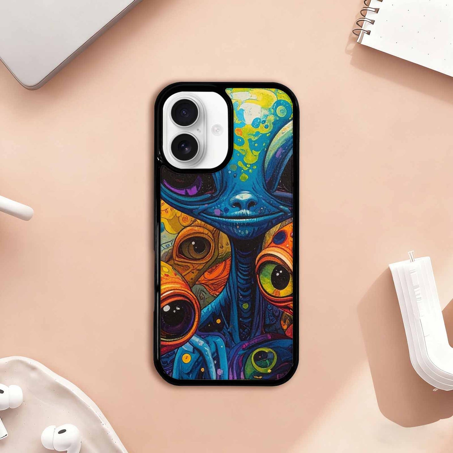 iPhone 17 Case — Cartoon Alien Characters Alien Scifi, Custom Art Phone Cover