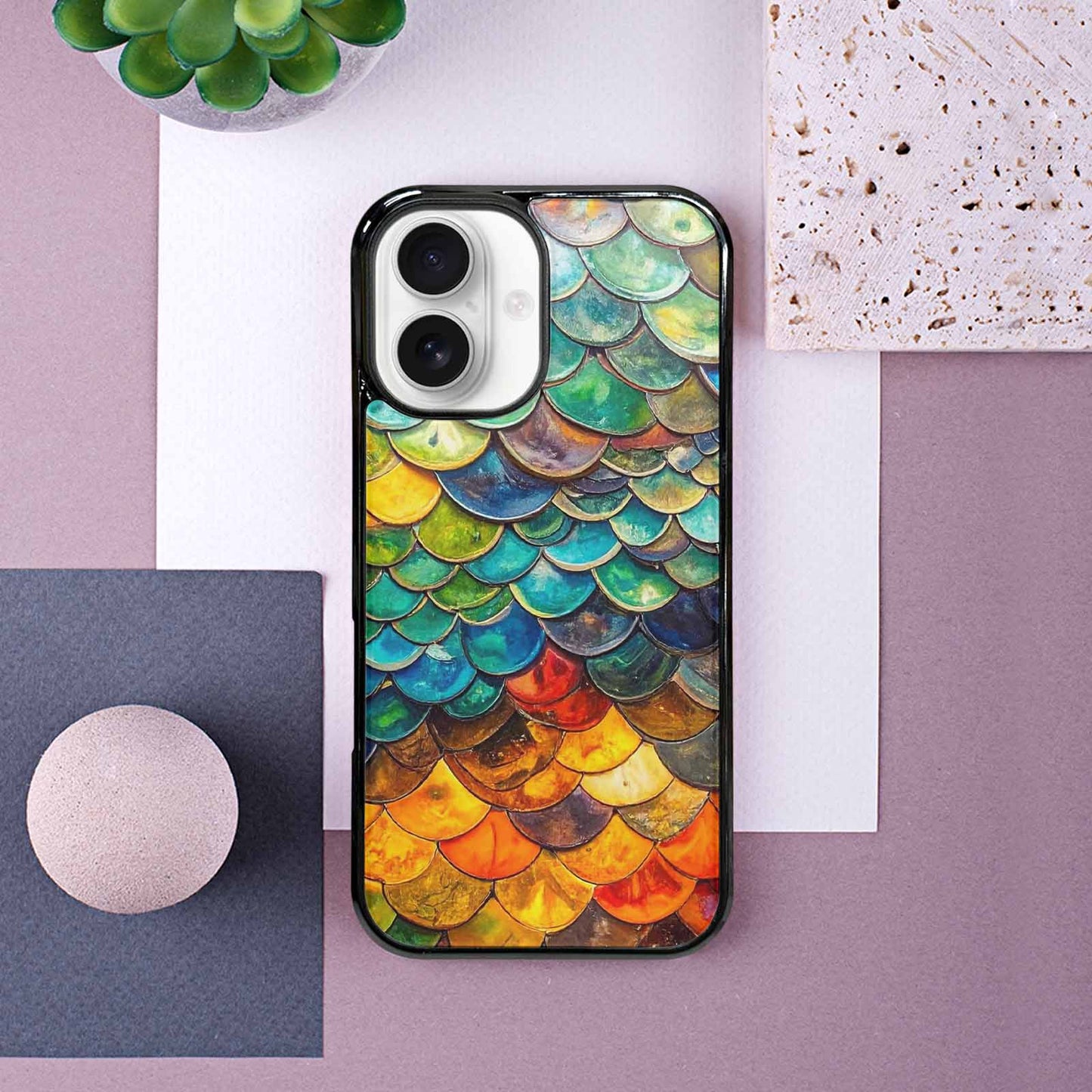 iPhone 16 Case — Reptile Scale Full Color Vibrant Reptile, Custom Printed Phone Case