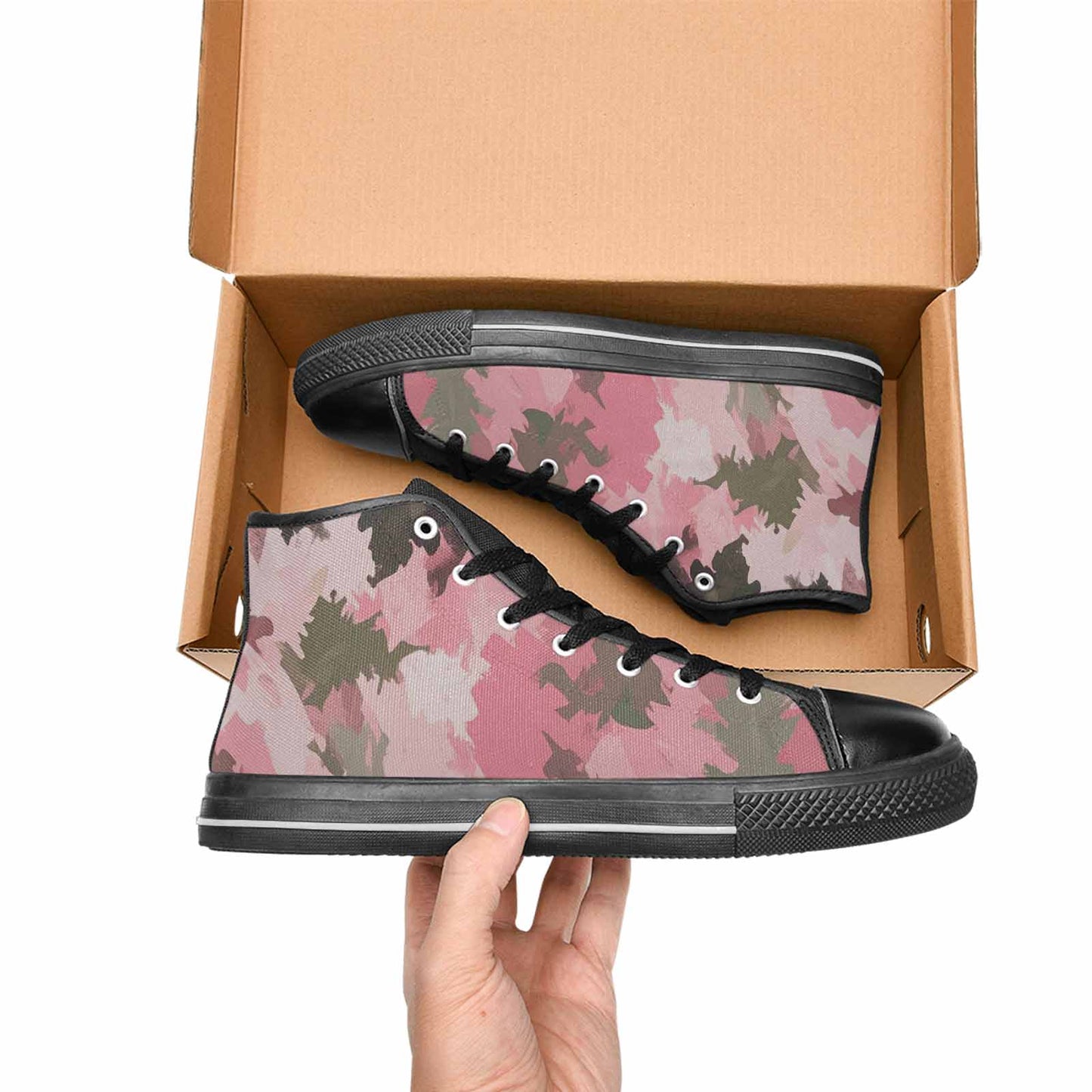 WOMEN'S Military Camouflage Blotch High Top Canvas Aesthetic Custom Sneakers