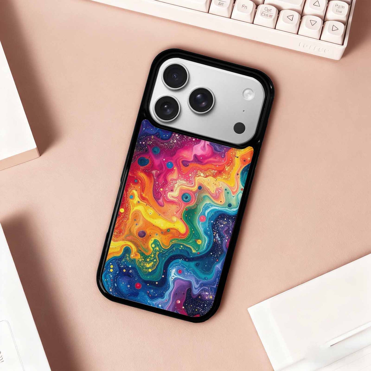 iPhone 17 Pro Case — Galaxy Art Colorful Cosmic Dust Galaxy, Custom Printed Phone Case