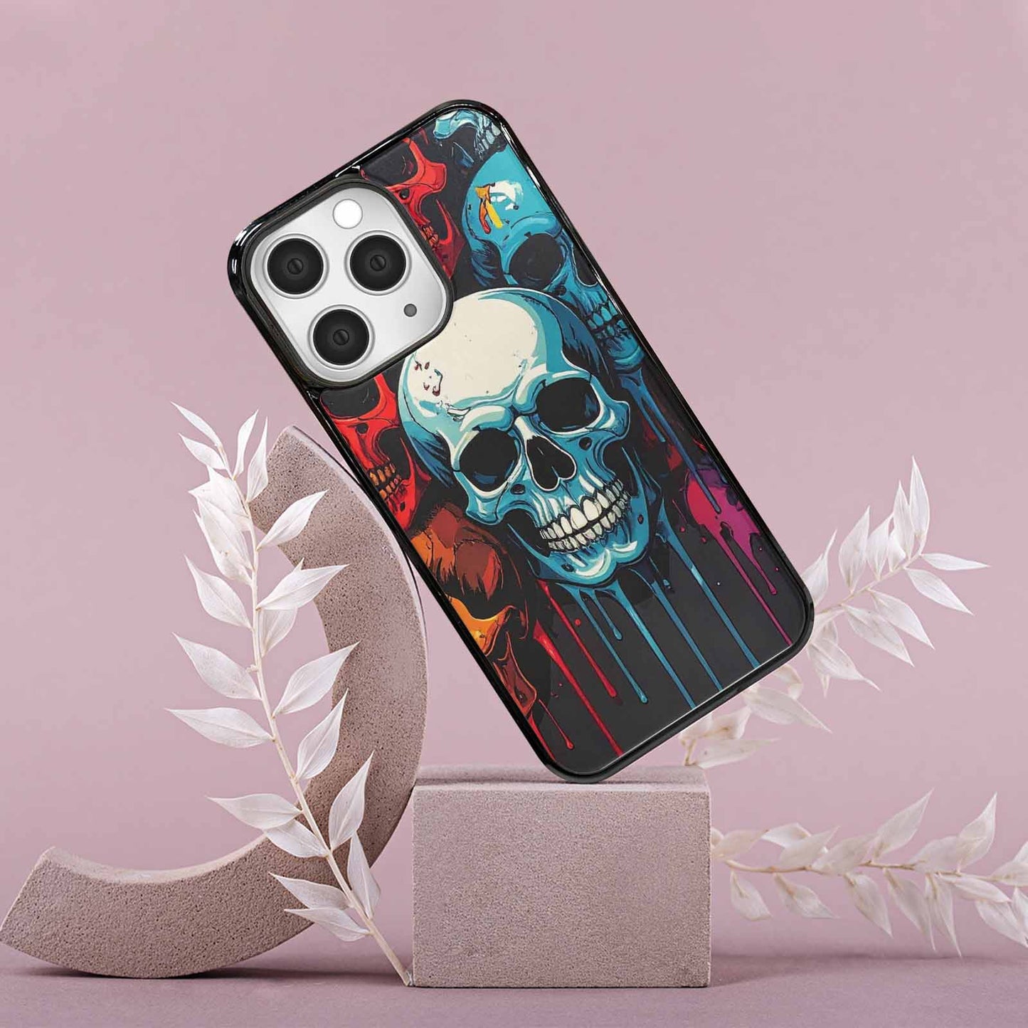 iPhone 15 Pro Max Case — Many Of Skulls Collage Overlapping Art, Original Design Phone Case