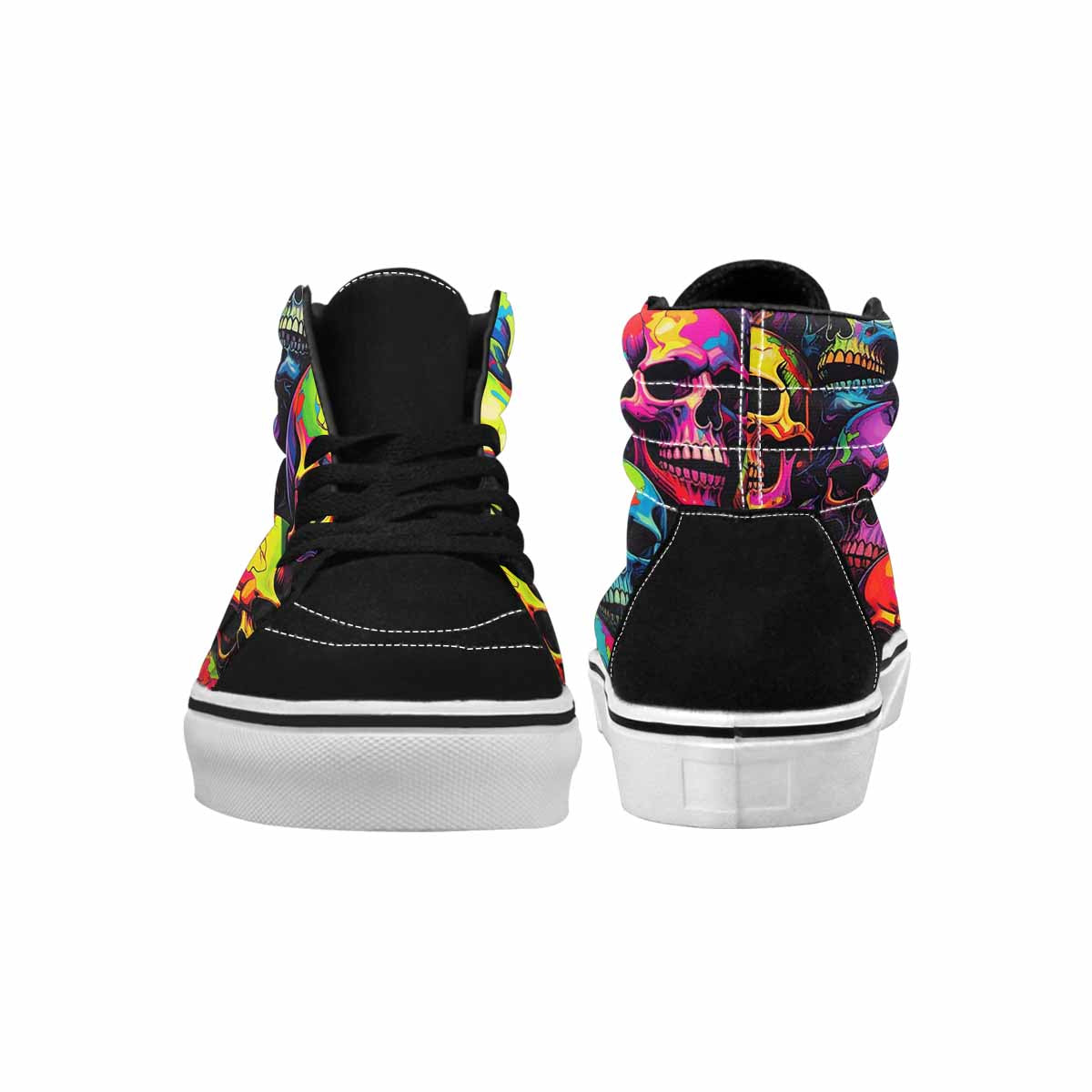 MEN'S 1000s Skulls Neon Camo High Top Canvas Aesthetic Custom Shoes