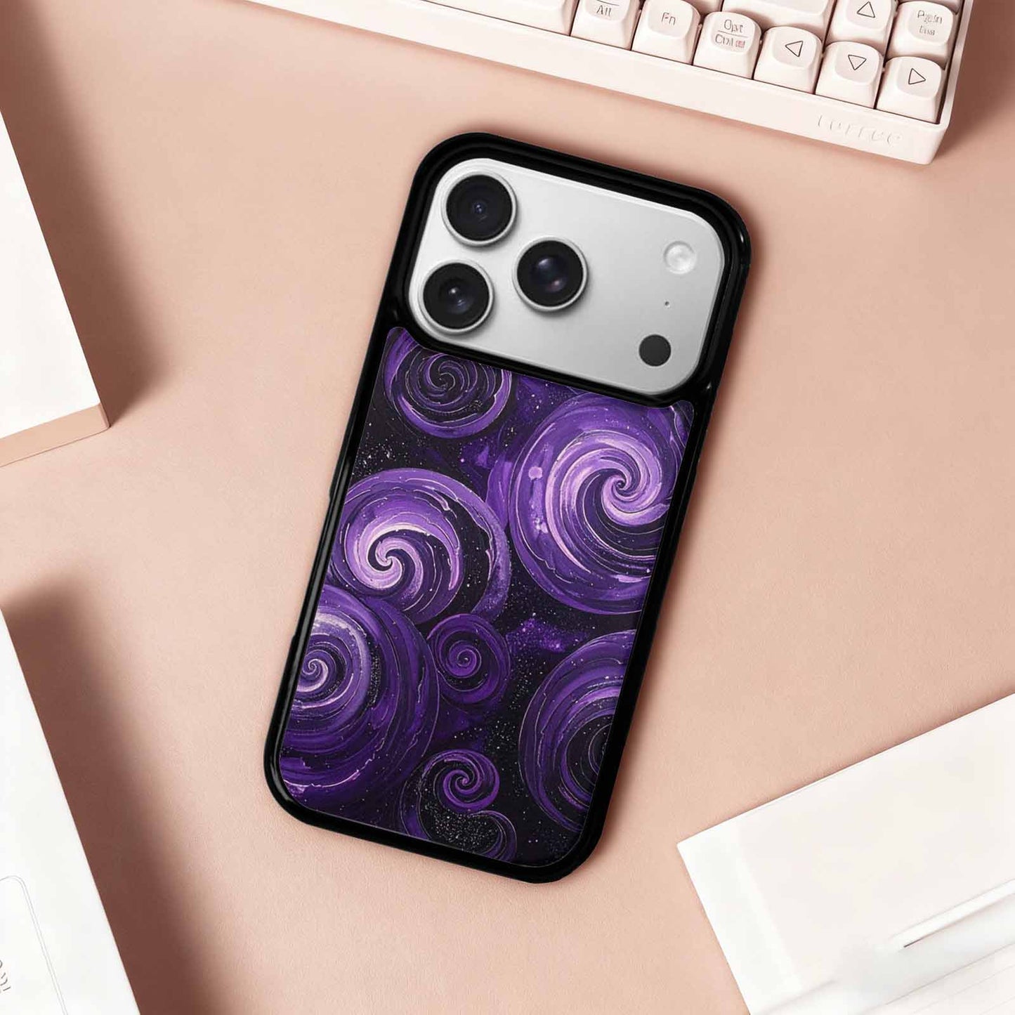iPhone 17 Pro Case — Seamless Repeating Pattern Of Overlapping Galaxy, Personalized Phone Case