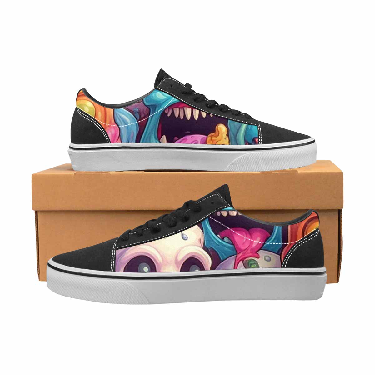 WOMEN'S Ice Cream Monsters Lace-Up Canvas Dreamcore Custom Shoes
