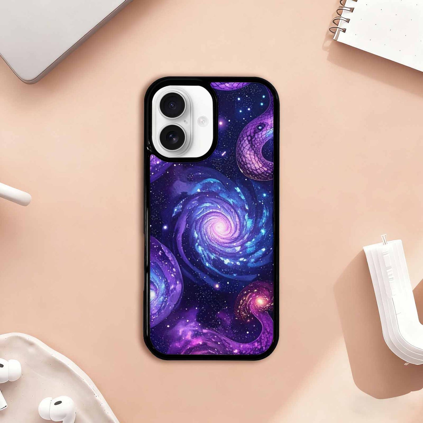 iPhone 17 Case — Snake Print Galaxy Seamless Animal Print, Custom Designed Case Cover