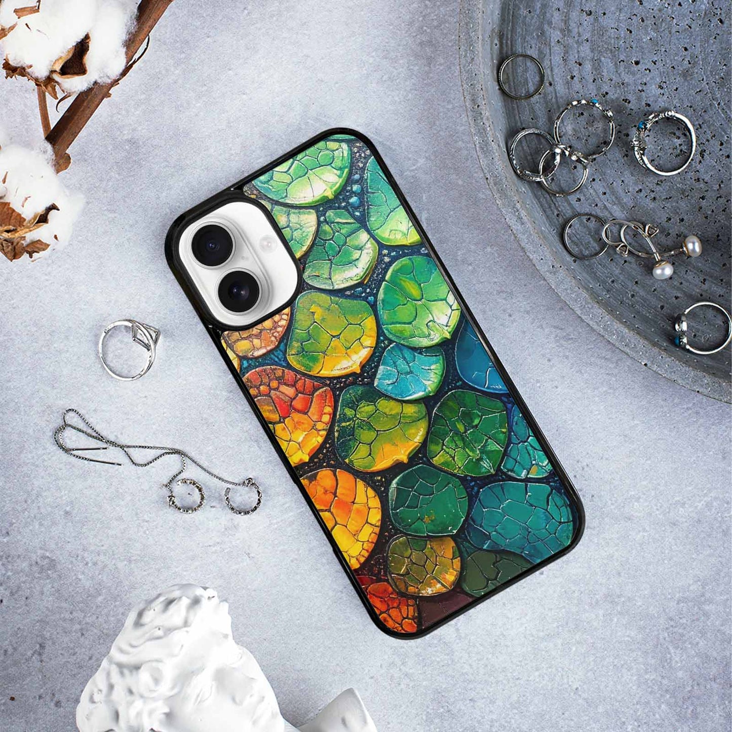 iPhone 16 Plus Case — Reptile Scale Full Color Vibrant Reptile, Custom Printed Phone Case
