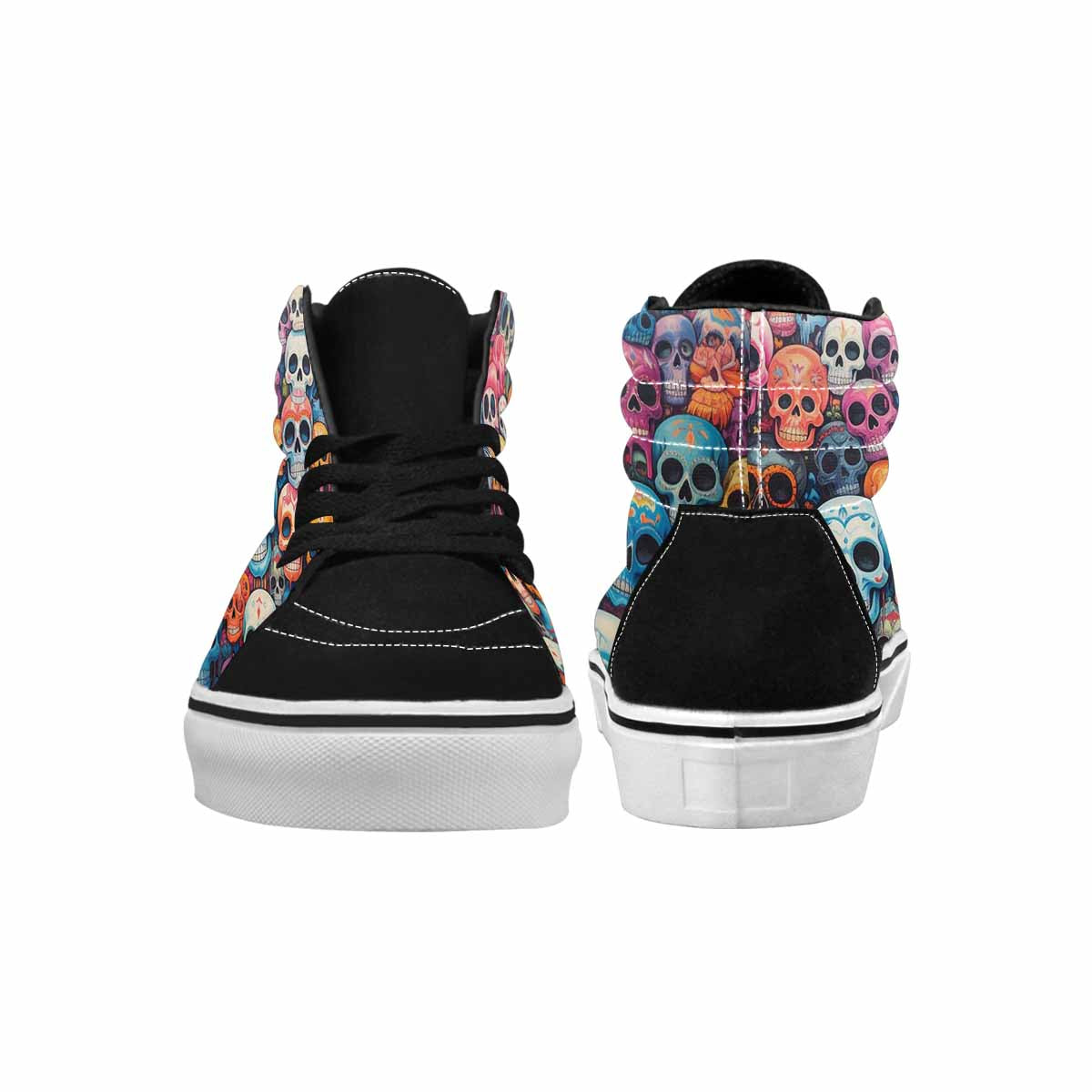 MEN'S Skulls (general) High Top Canvas Vibrant Chaos Sneakers