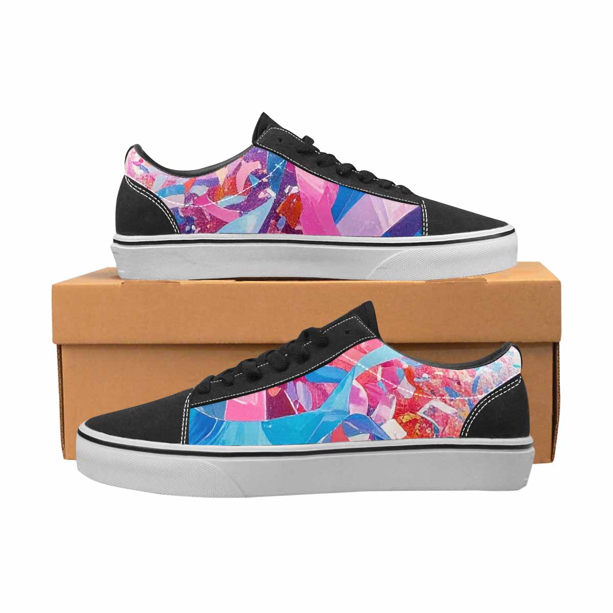 WOMEN'S Transgender Pride Flag Lace-Up Canvas Dark Academia Custom Sneakers