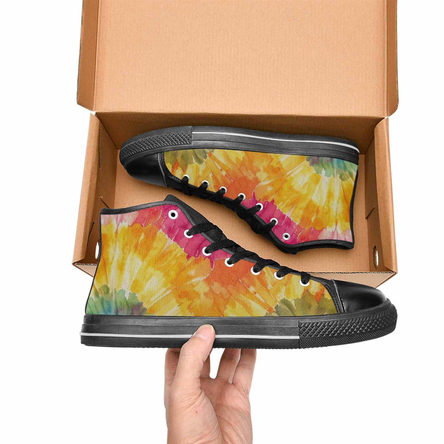 MEN'S Tie Dye Swirl High Top Canvas Dreamcore Custom Shoes