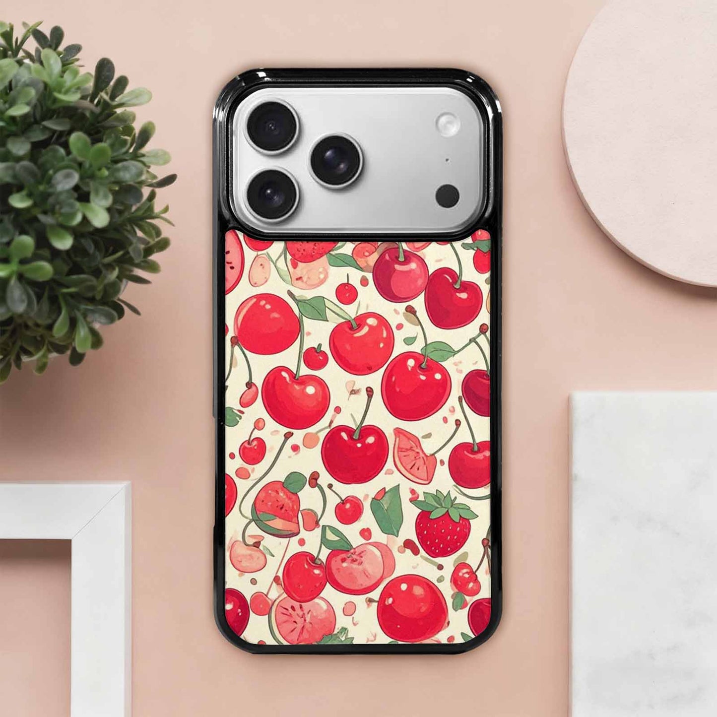 iPhone 17 Pro Max Case — Small Cherry And Fruit Original Art, Custom Designed Case Cover